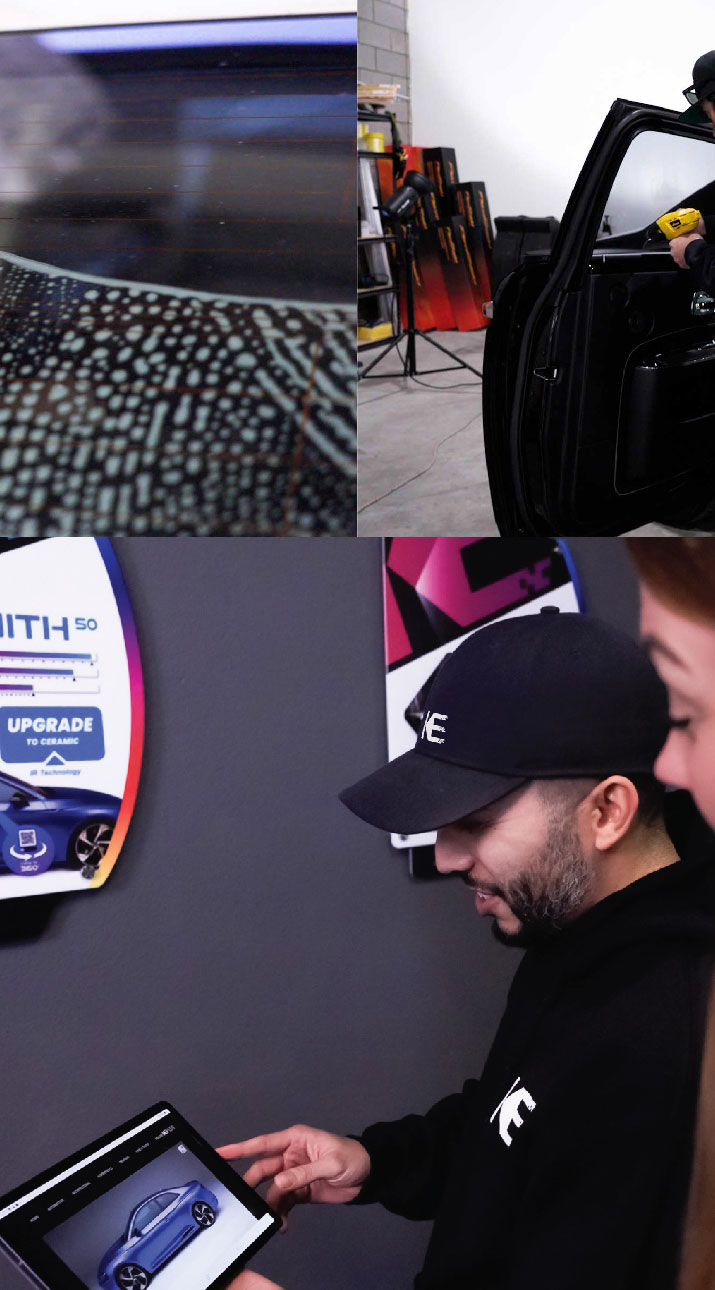Kepler Dealer Showing Car Window Film Options to Customer in Corcoran, California