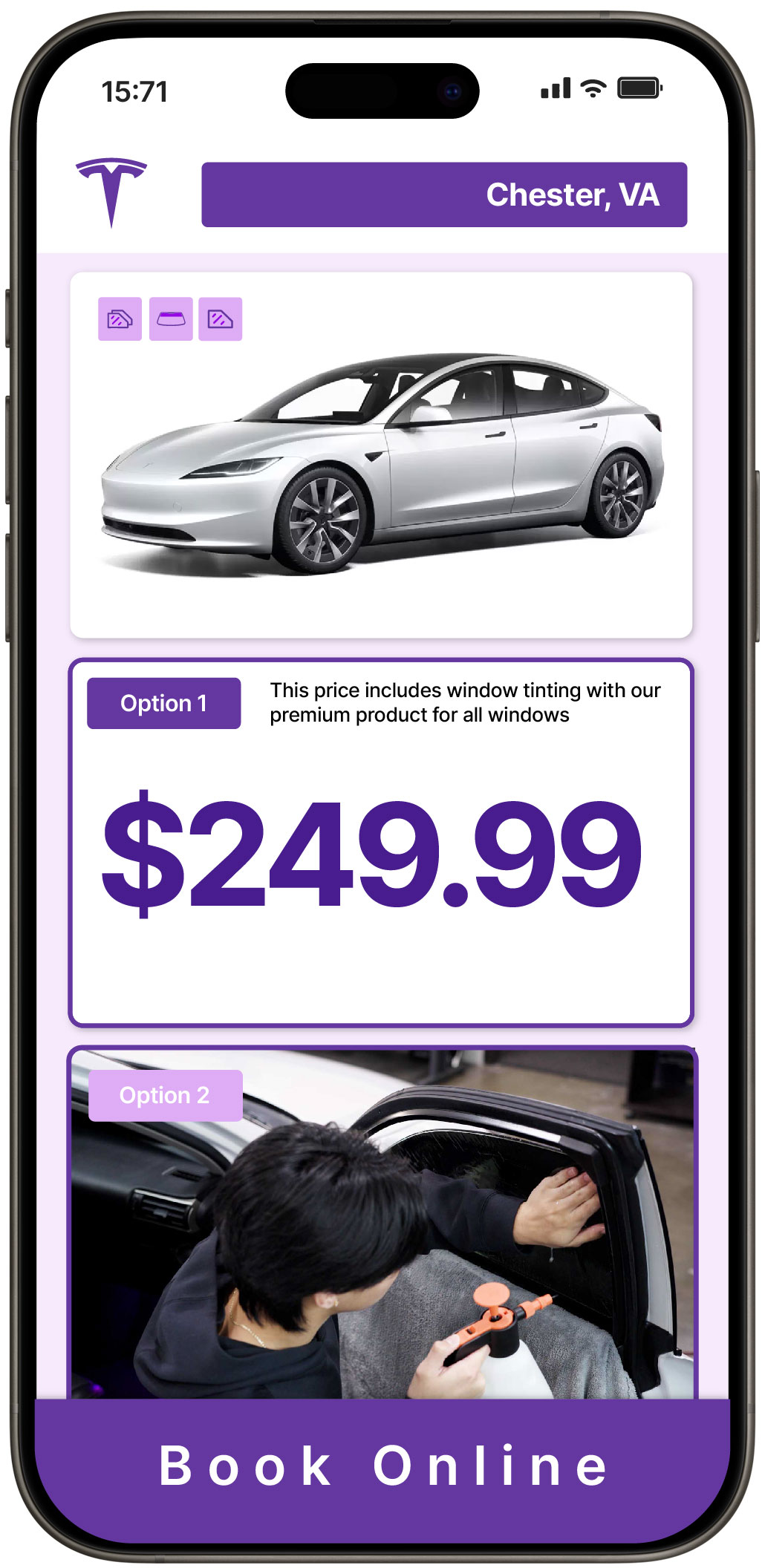 View Reasonable Tesla Window Tinting Prices in Chester, Virginia