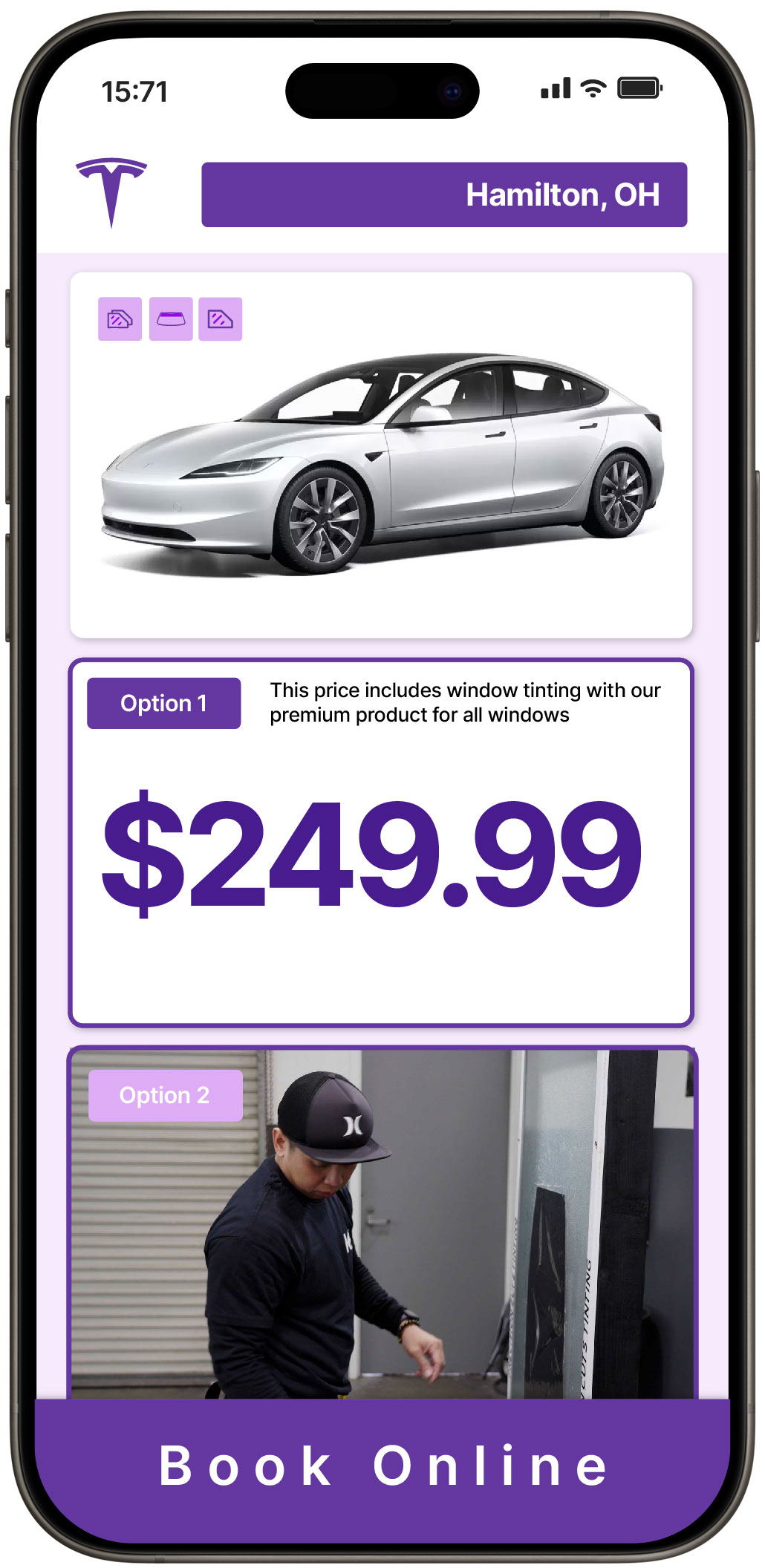 View Affordable Tesla Window Tinting Costs in Hamilton, Ohio