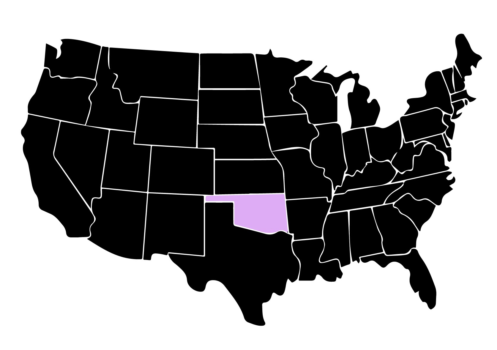 Map Showing Location of Kepler Window Tinters in Tulsa, Oklahoma with Purple Area on the State