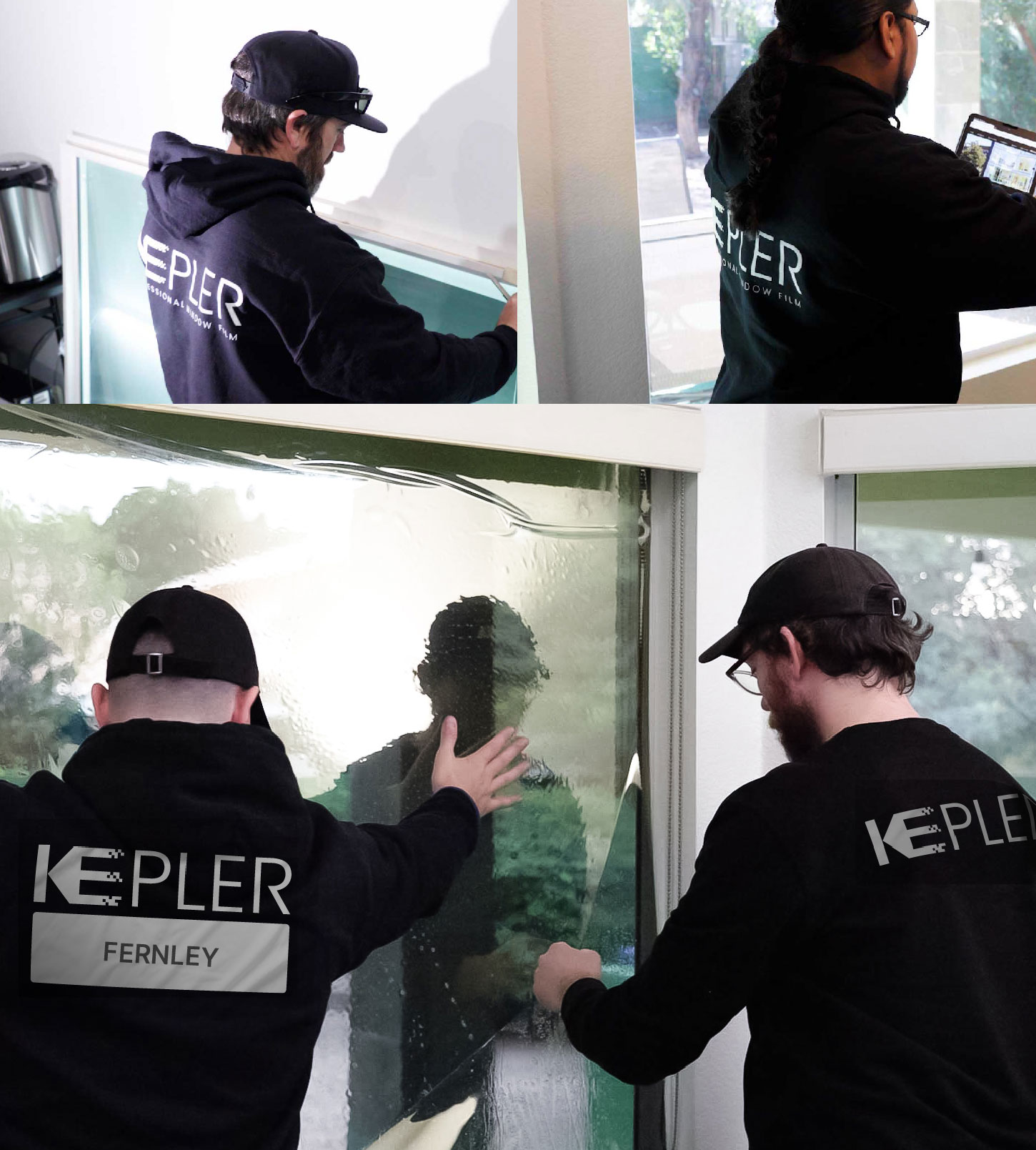 Kepler Technician Fitting Ceramic Window Tint to Home in Fernley