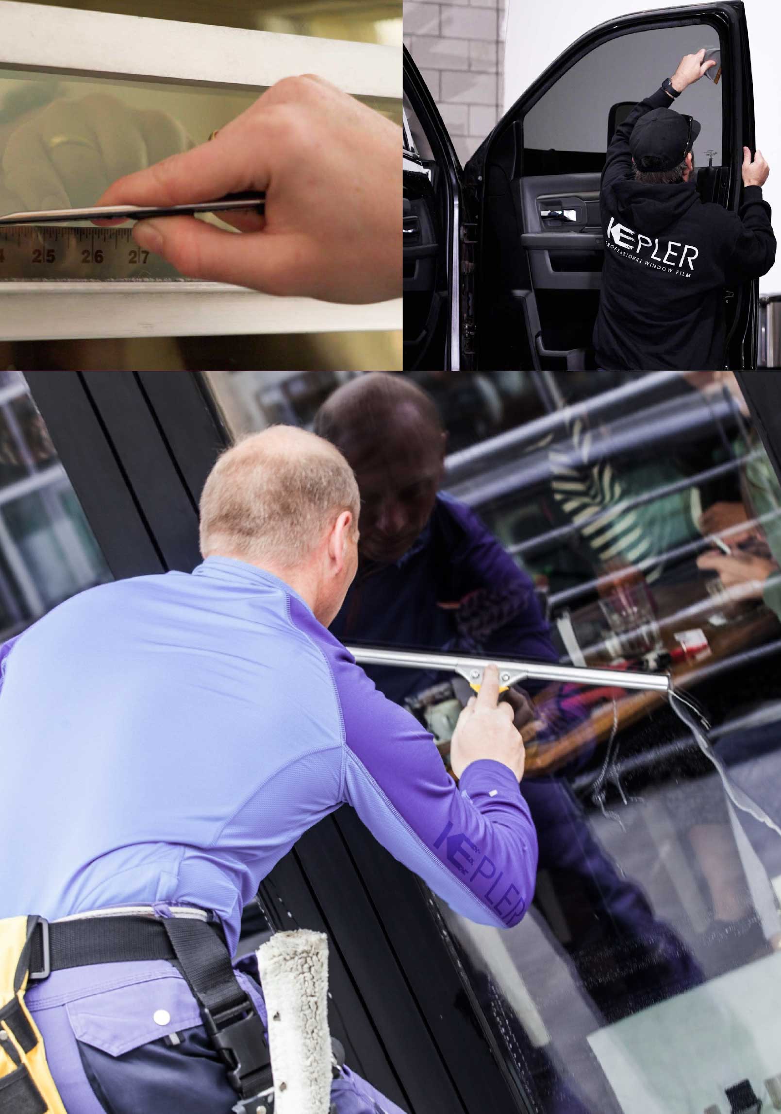 Kepler Expert Applying Anti-Graffiti Window Film to a Rockwall Shop Front
