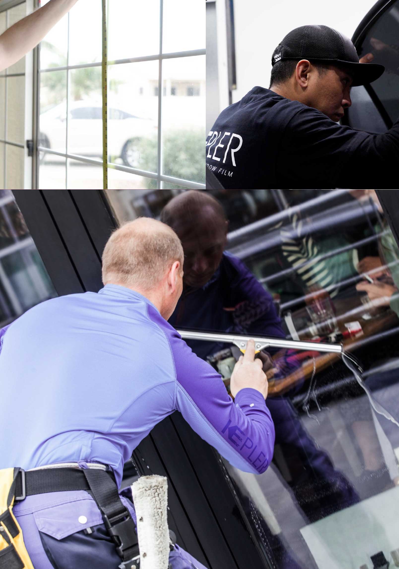 Kepler Skilled Applying Anti-Graffiti Window Film to a Lynwood Shop Front