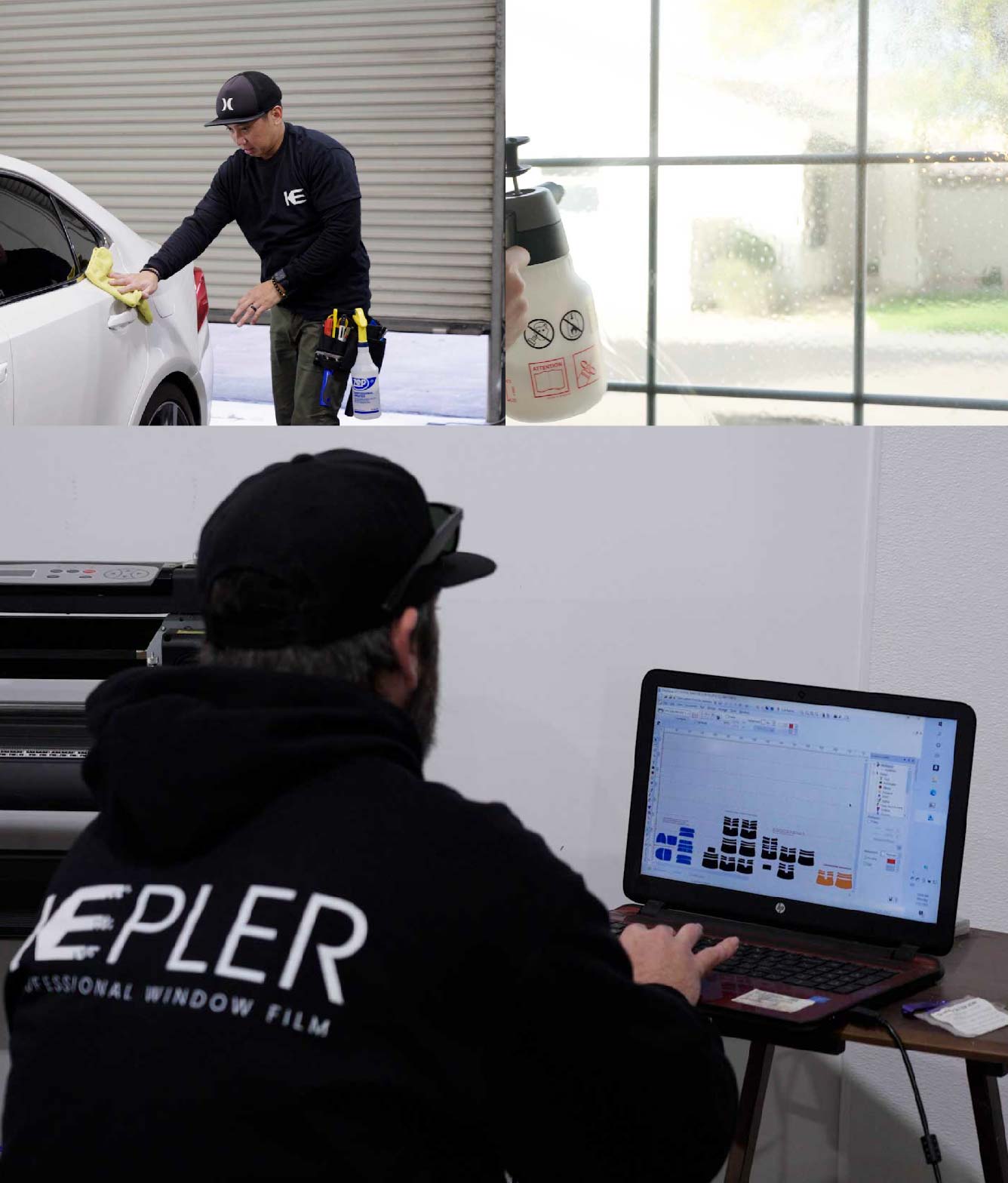 Ceramic Window Tinting Expert Cutting Film in Roseburg, Oregon
