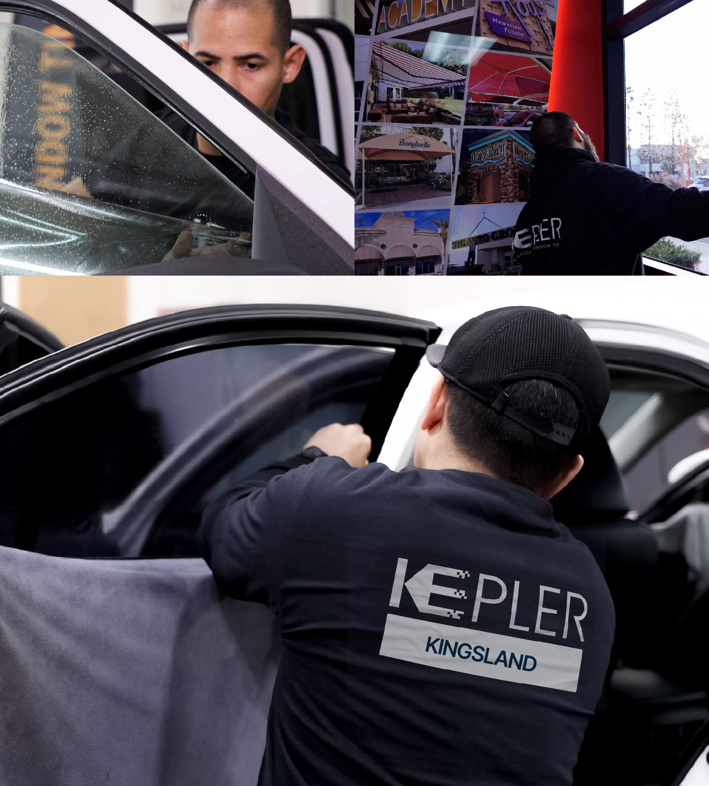 Automotive Window Tinting Expert Applying Film in Kingsland, Georgia