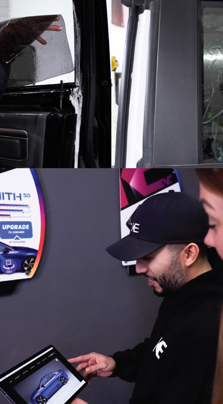 Kepler Dealer Showing Car Window Film Options to Customer in Los Gatos, California