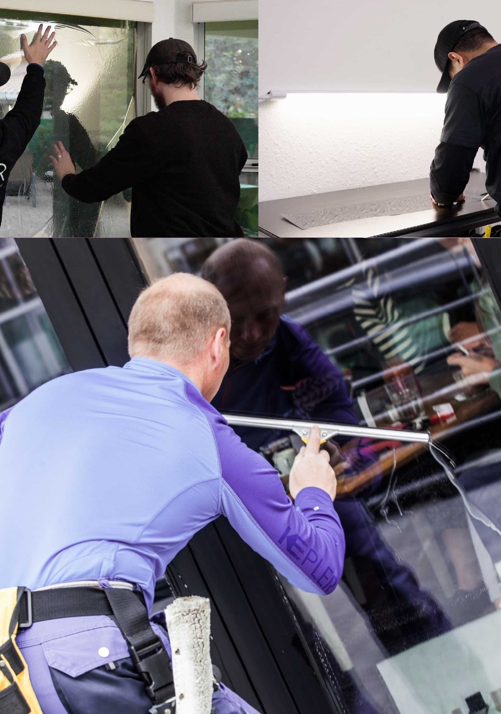 Kepler Professional Applying Anti-Graffiti Window Film to a Sidney Shop Front