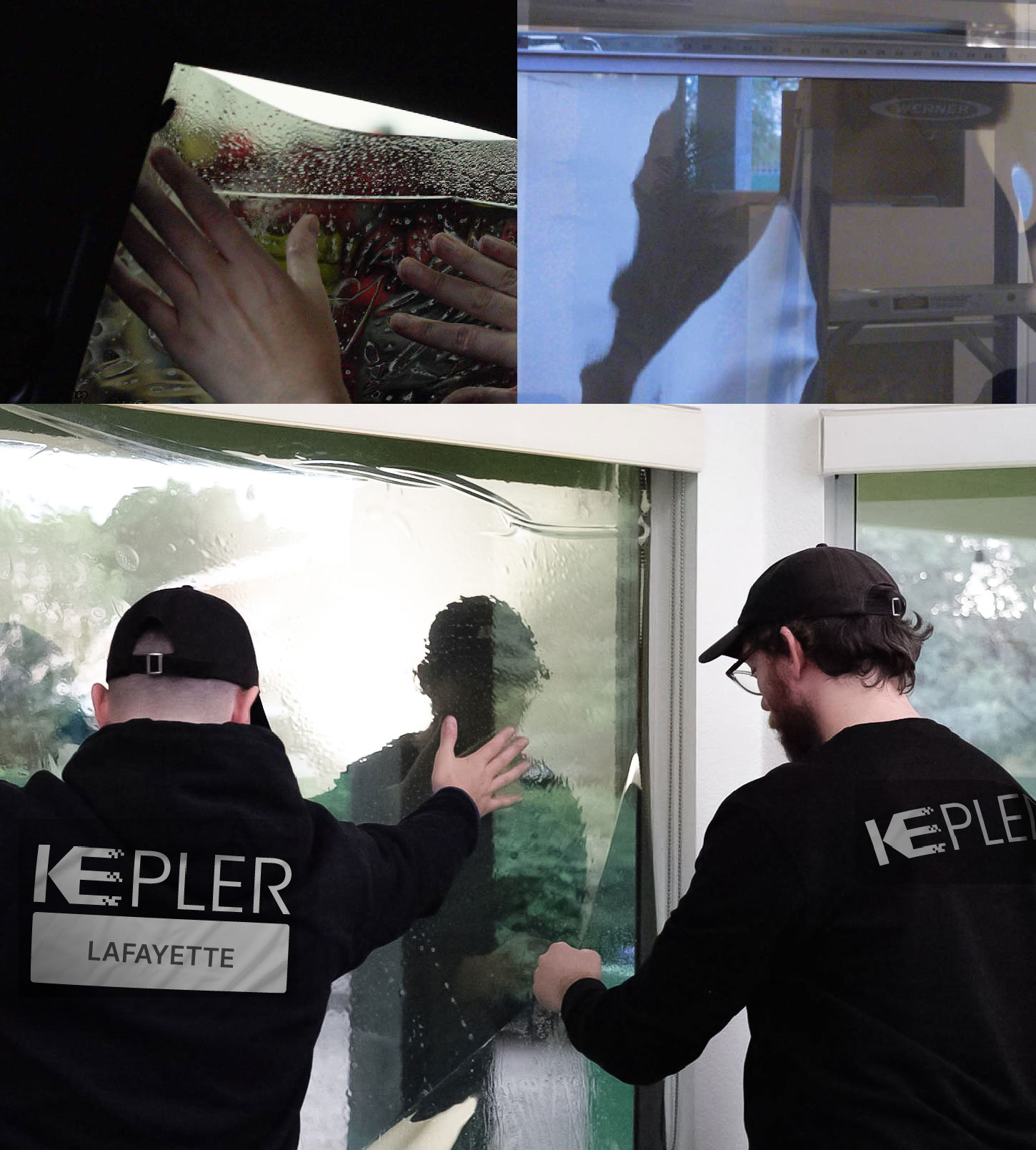 Kepler Technician Fitting High-tech Window Tint to Home in Lafayette