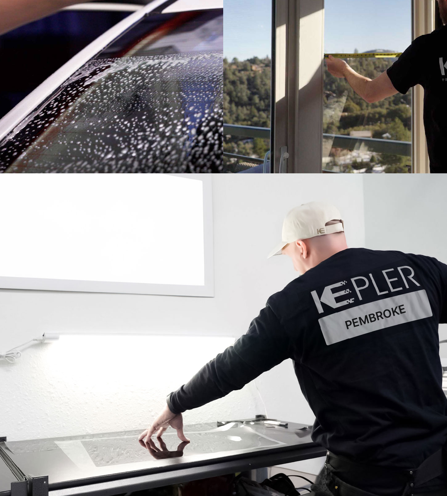 Window Tinting Specialist Cutting Film in Pembroke, Massachusetts