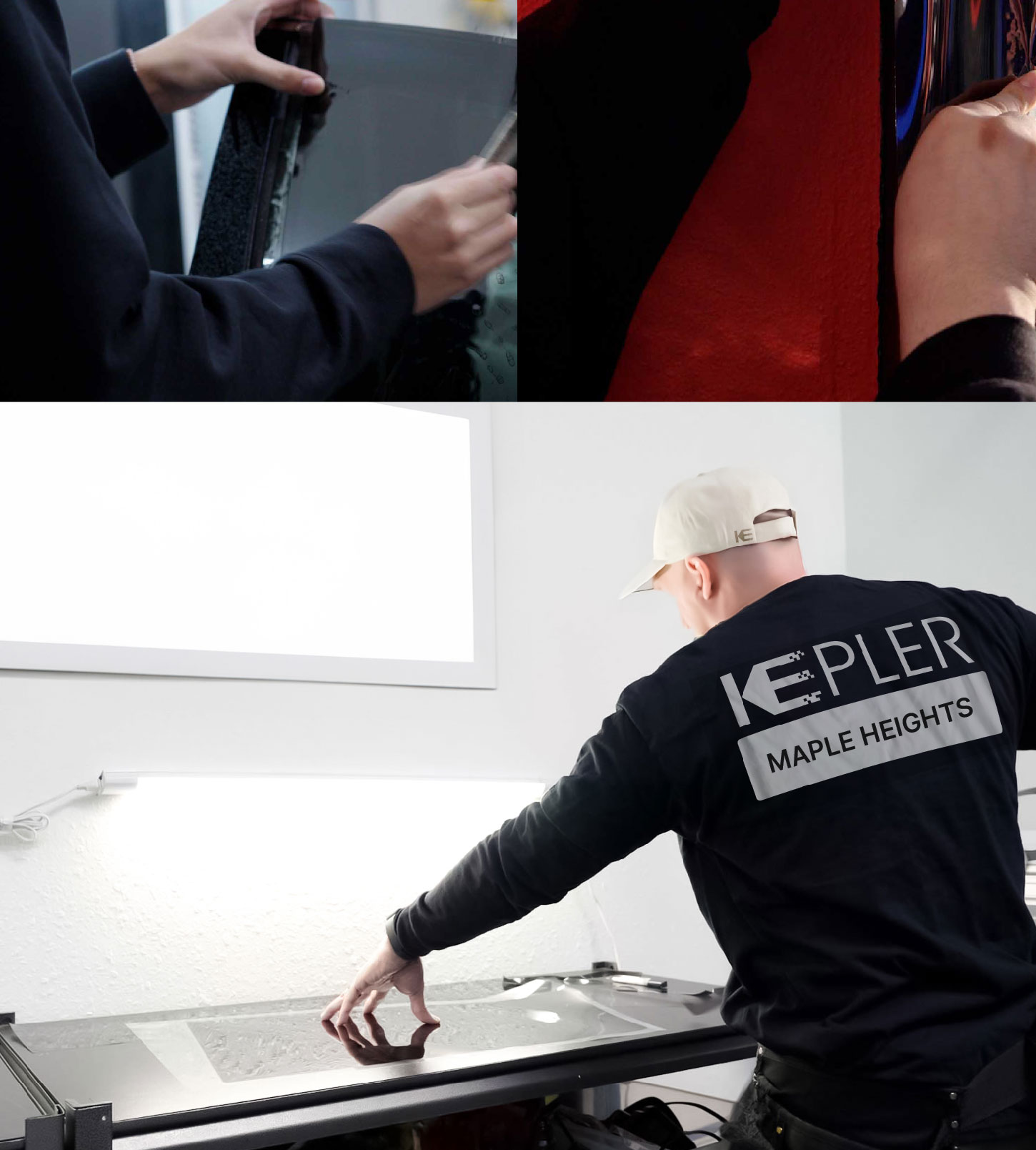Window Tinting Specialist Cutting Film in Maple Heights, Ohio