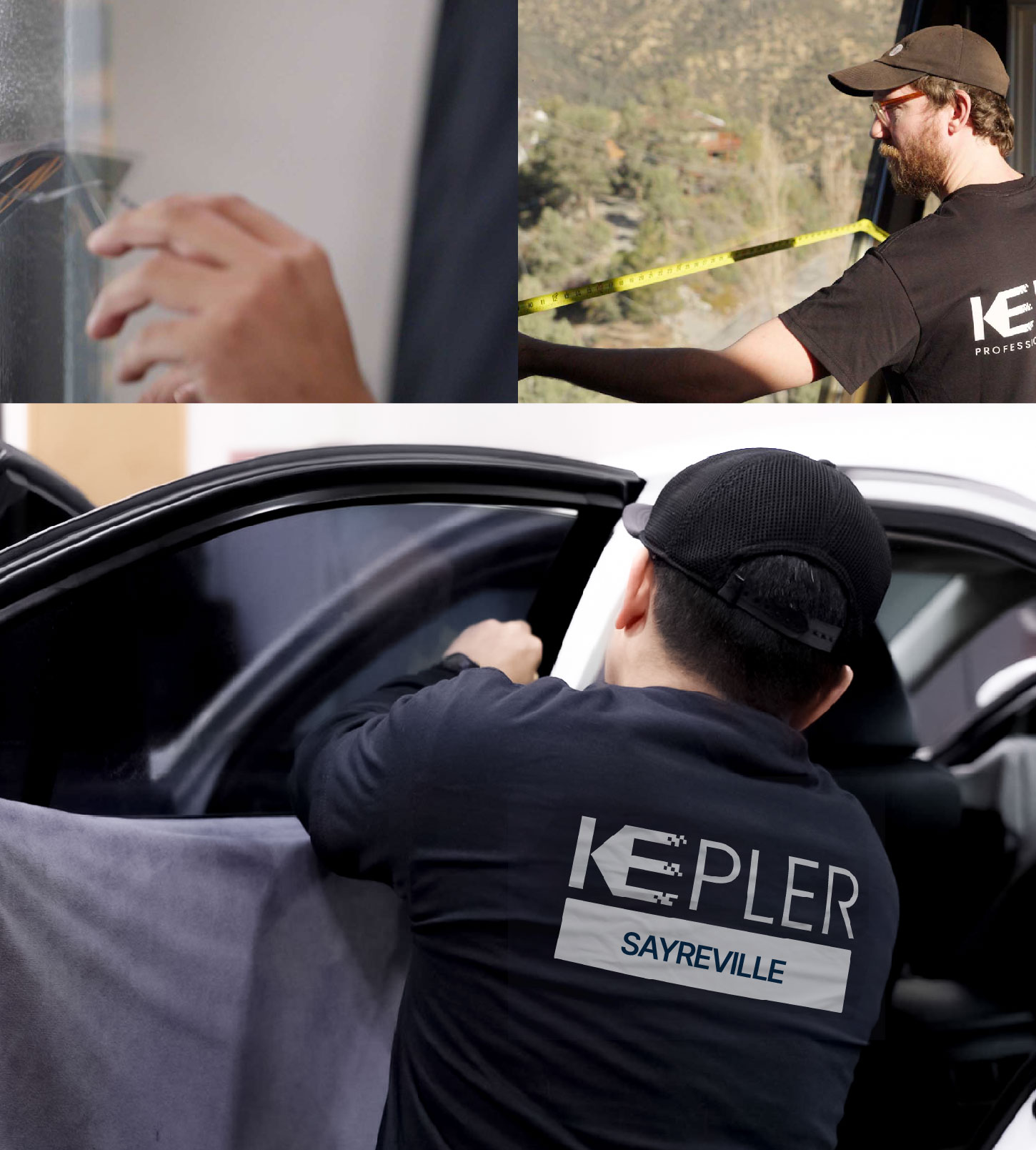 Automotive Window Tinting Expert Applying Film in Sayreville, New Jersey