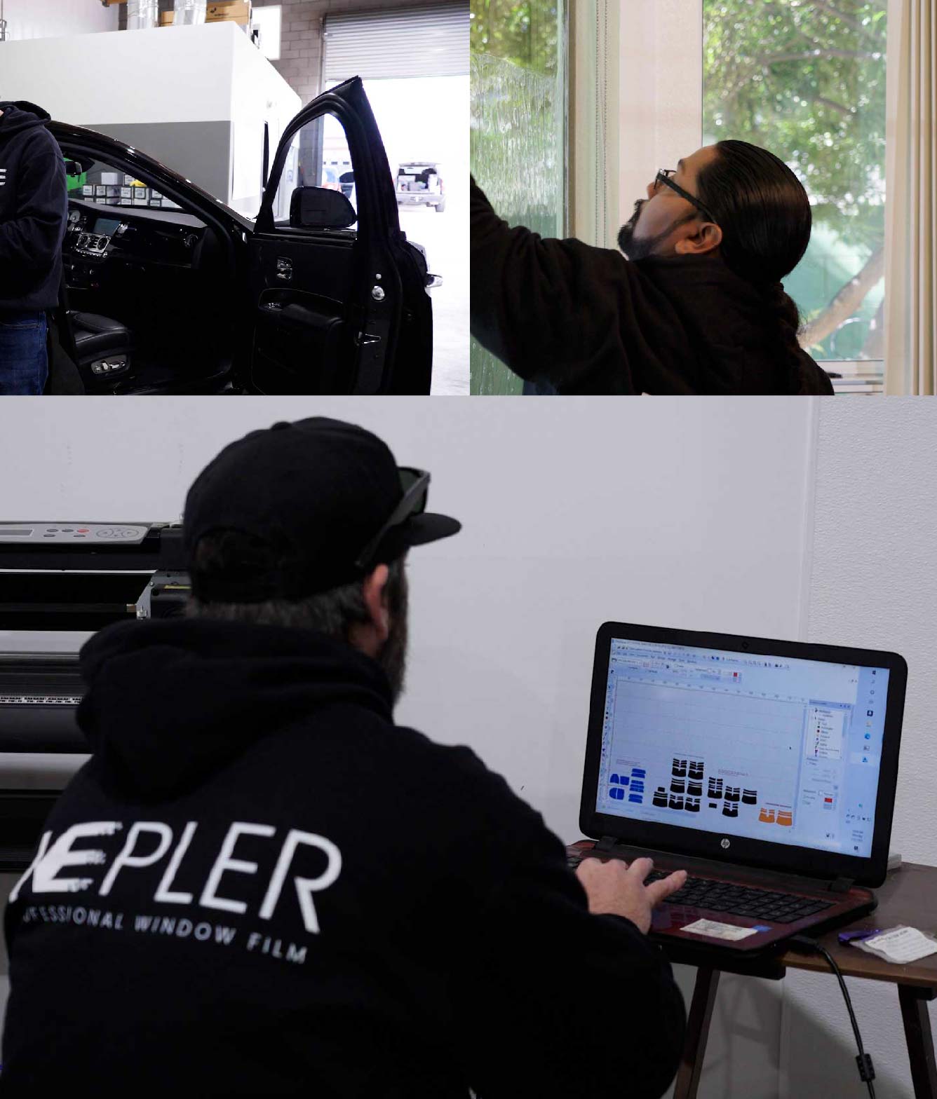 Ceramic Window Tinting Expert Cutting Film in Santa Maria, California