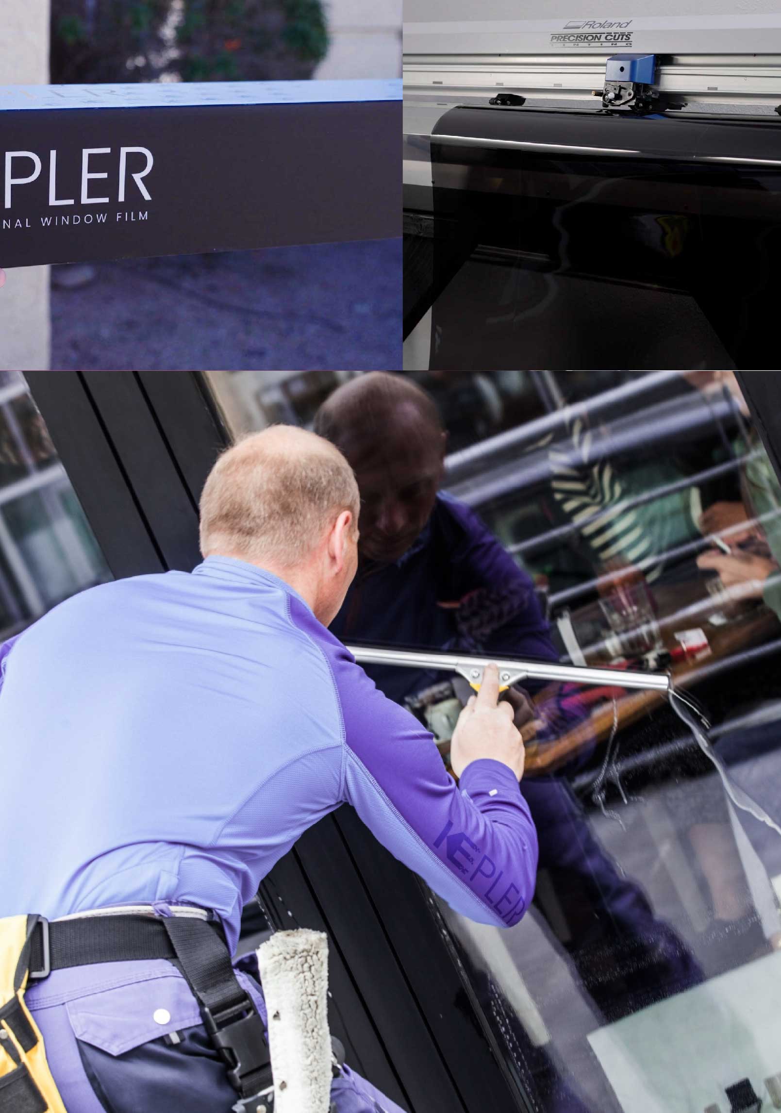 Kepler Skilled Applying Anti-Graffiti Window Film to a Port Saint Lucie Shop Front