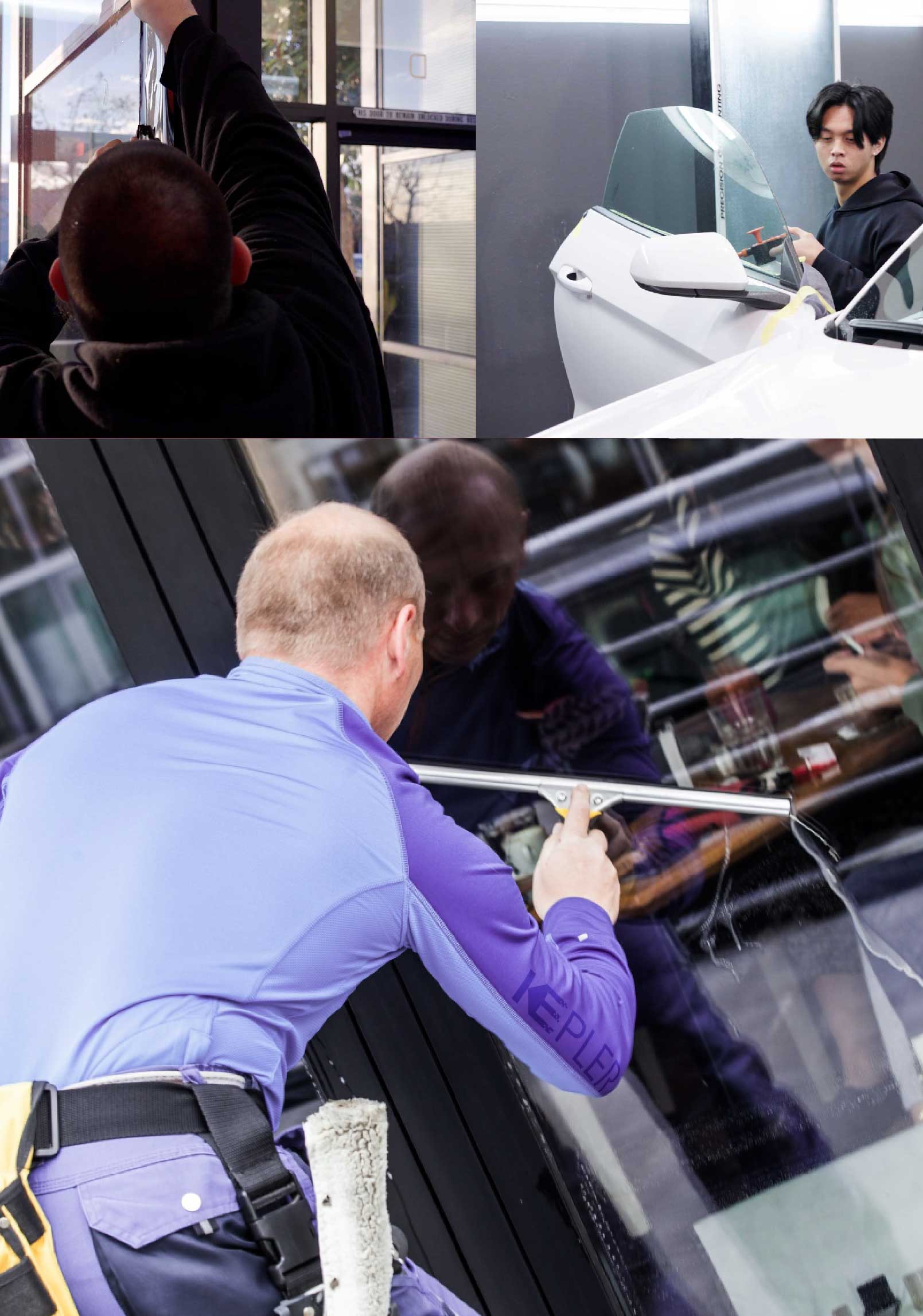 Kepler Expert Applying Anti-Graffiti Window Film to a Katy Shop Front