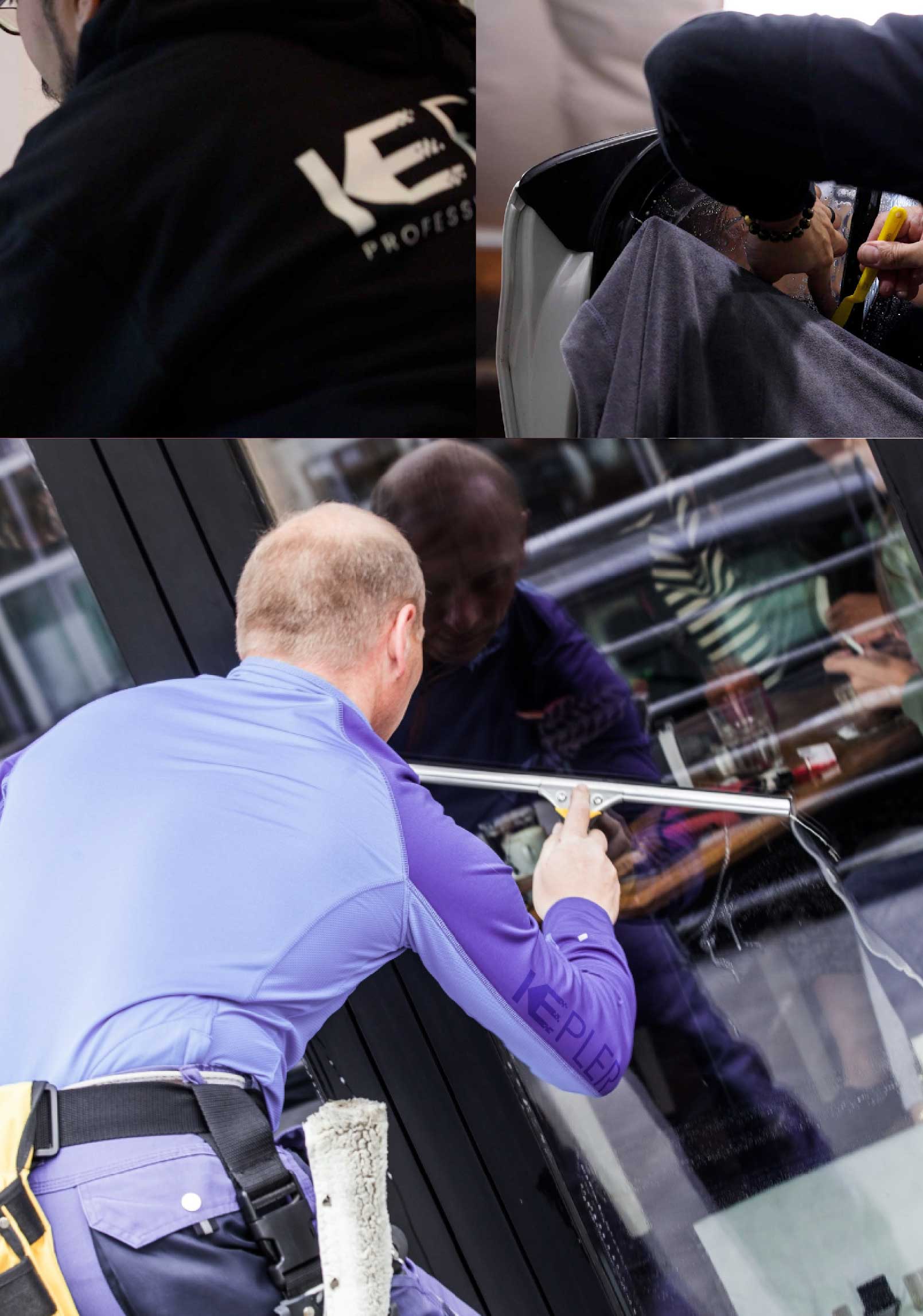 Kepler Expert Applying Anti-Graffiti Window Film to a Beaumont Shop Front