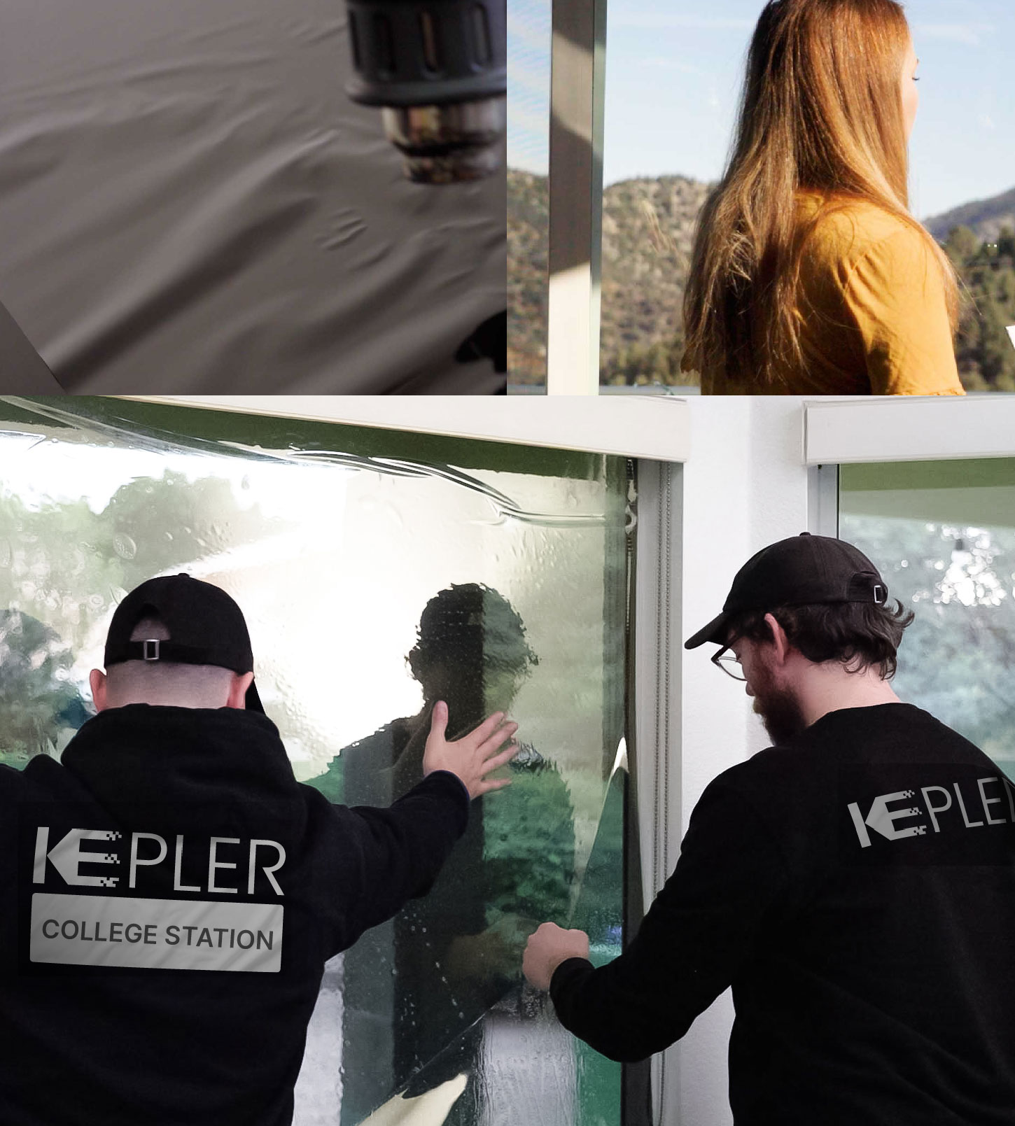 Kepler Technician Installing Advanced Window Tint to Home in College Station