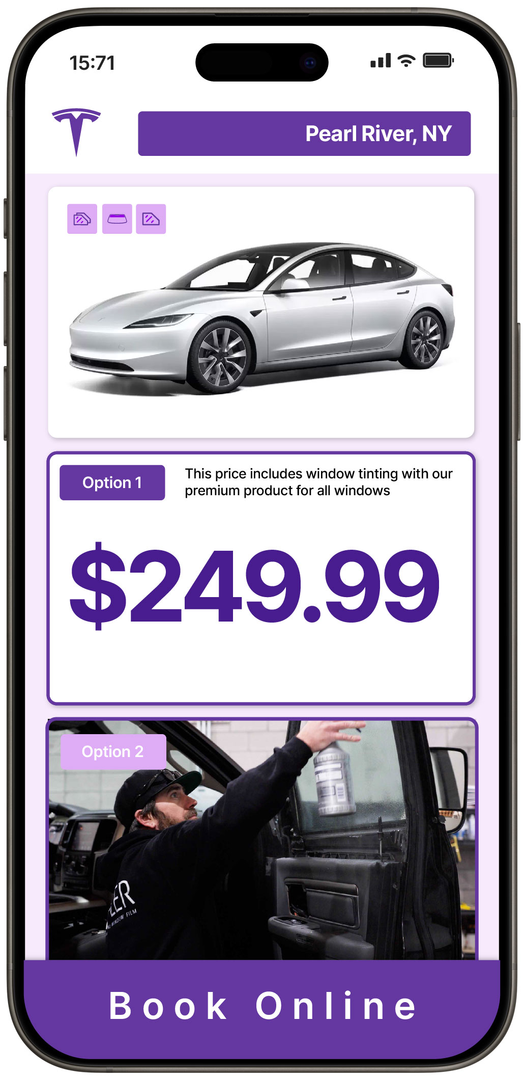 View Competitive Tesla Window Tinting Prices in Pearl River, New York