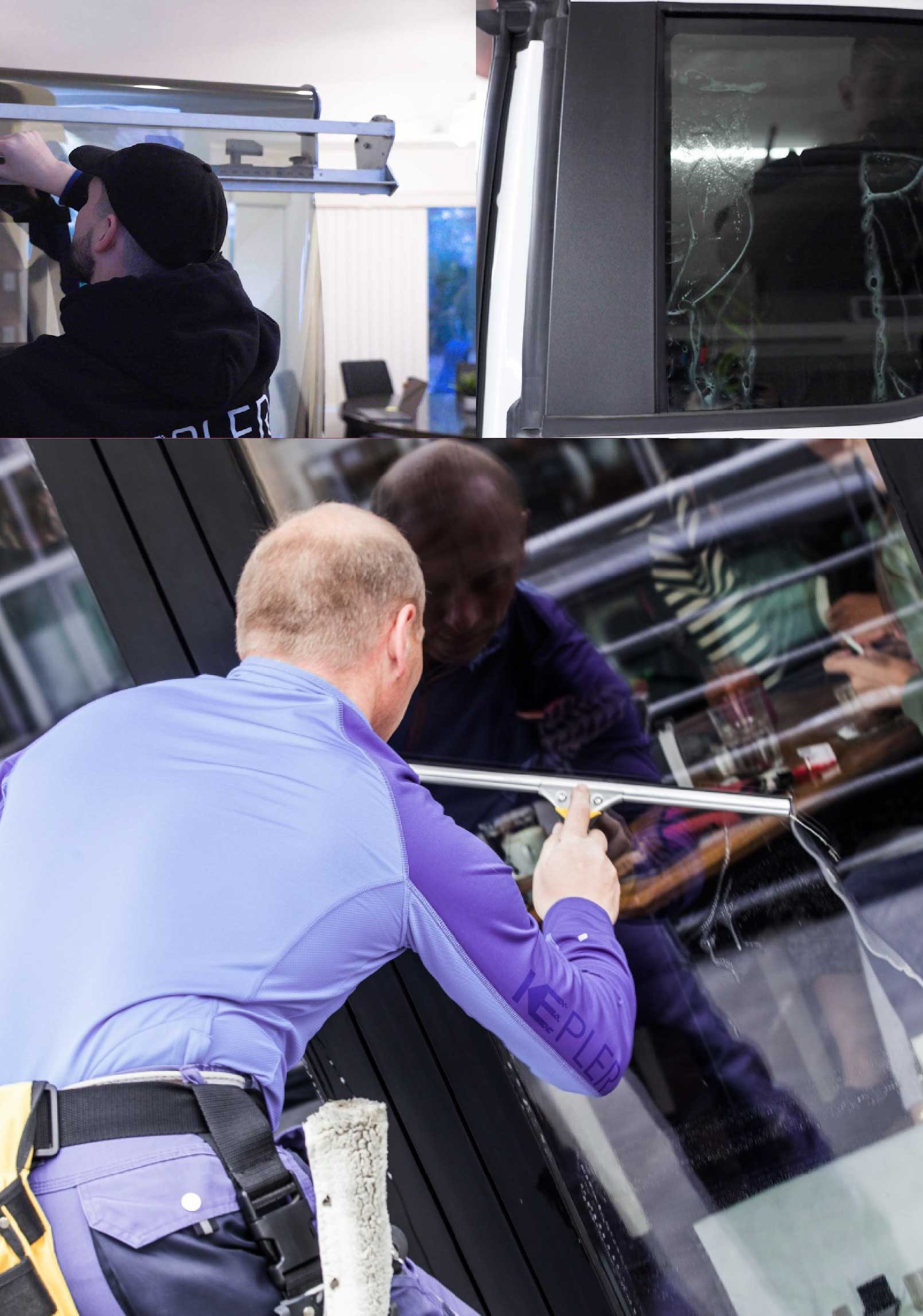 Kepler Expert Applying Anti-Graffiti Window Film to a Cortland Shop Front