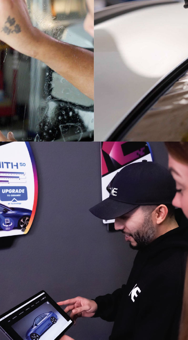Kepler Dealer Showing Car Window Film Options to Customer in Winter Haven, Florida