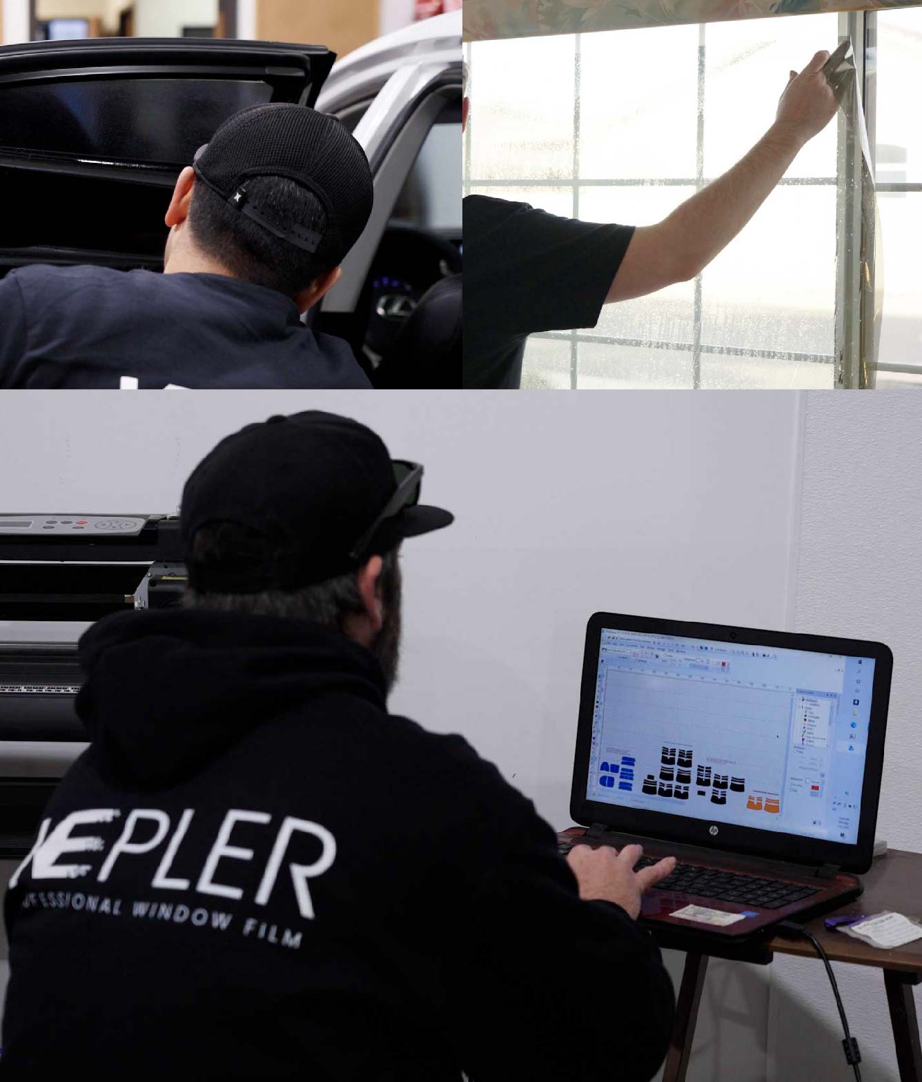 Ceramic Window Tinting Expert Cutting Film in Kings Park, New York