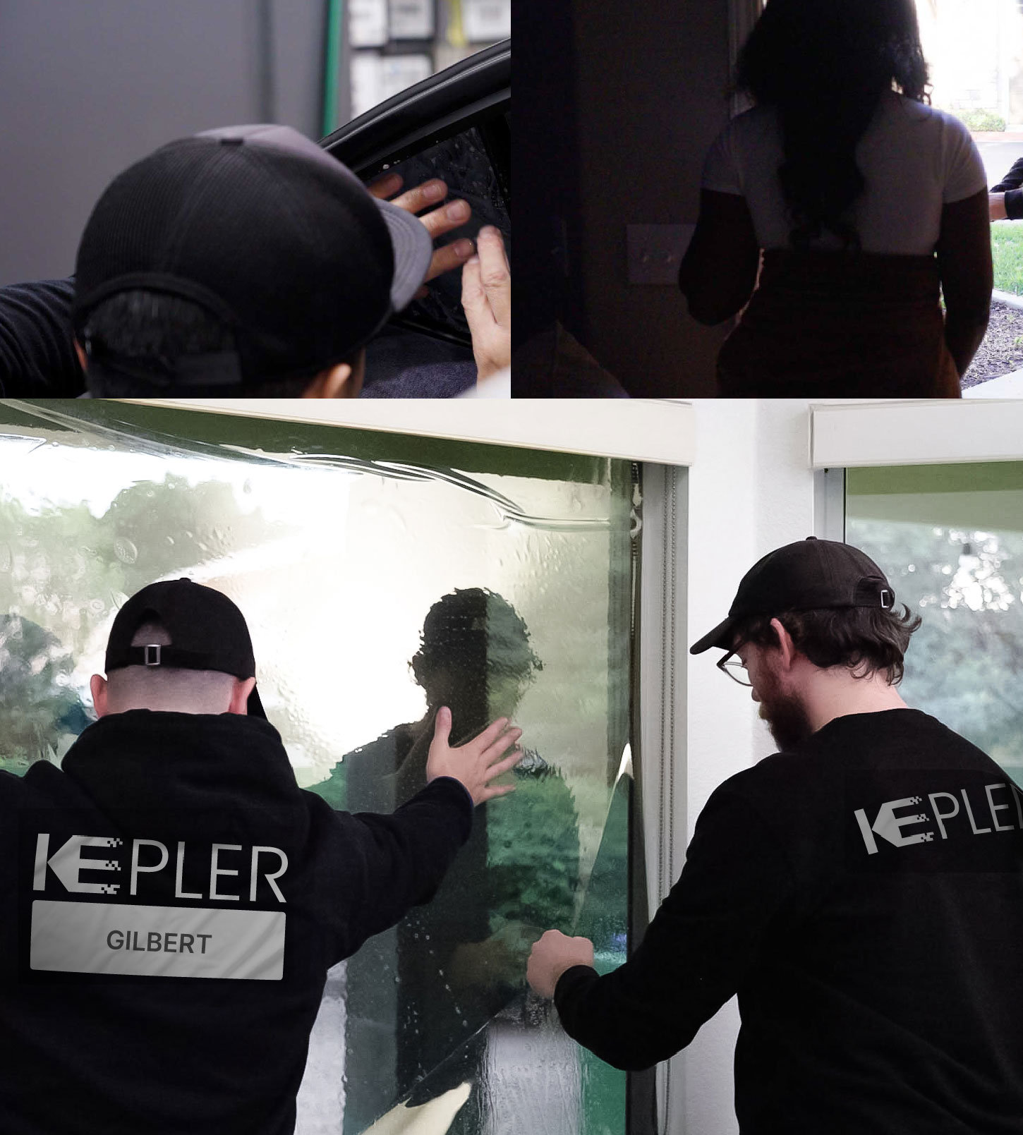 Kepler Technician Fitting High-tech Window Tint to Home in Gilbert