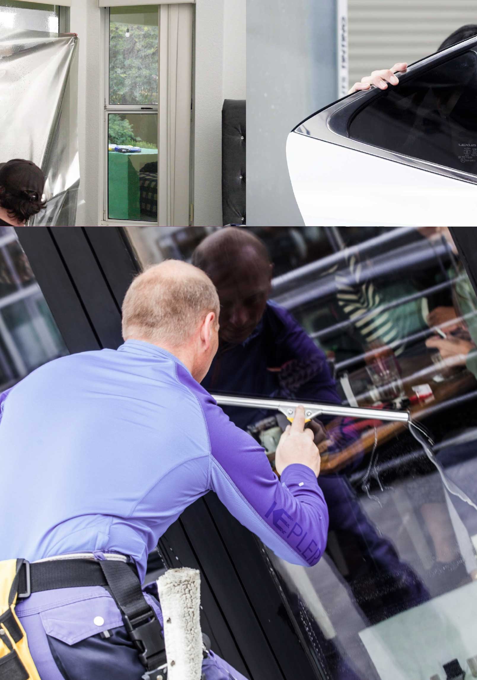 Kepler Professional Applying Anti-Graffiti Window Film to a Newington Shop Front