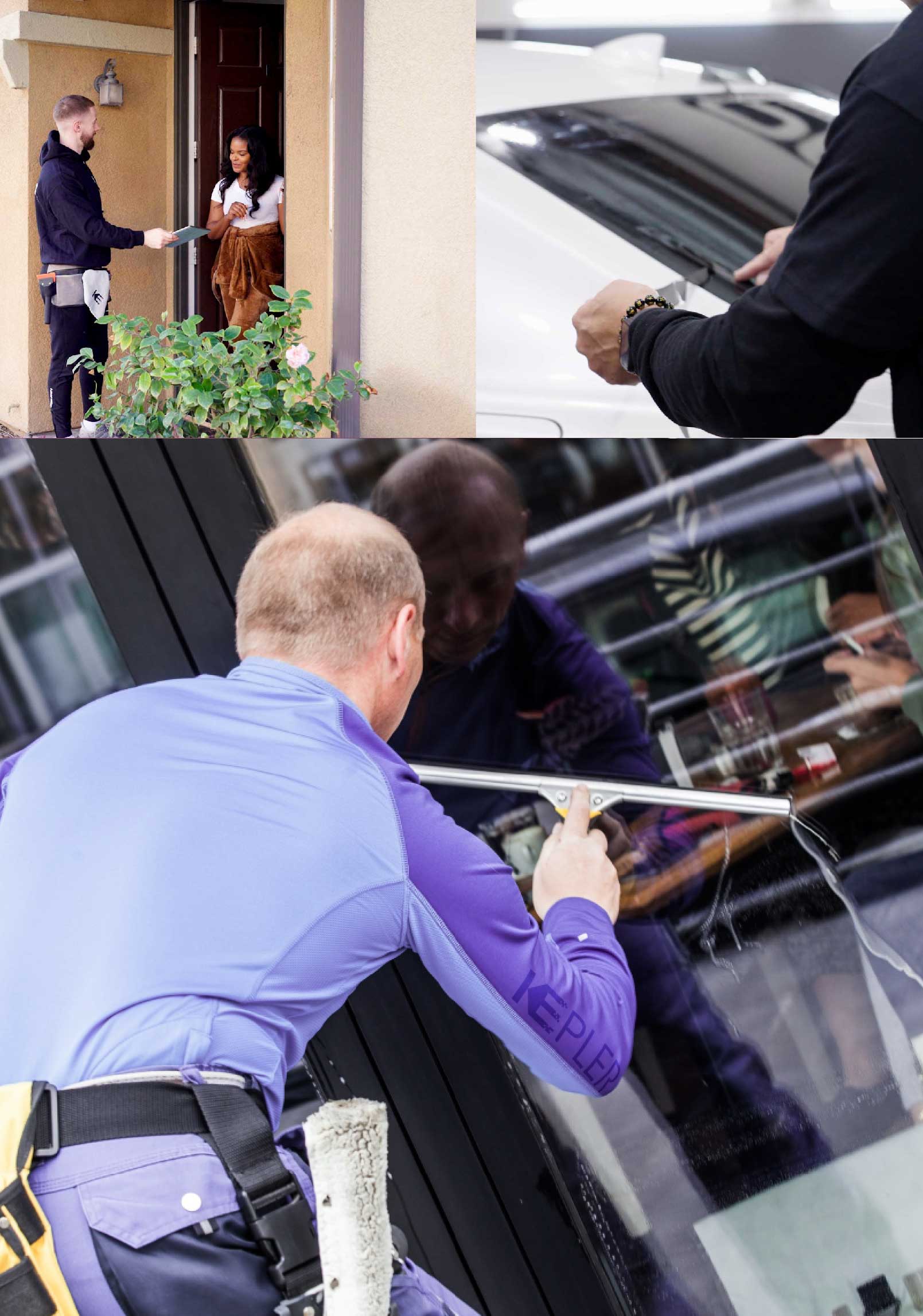 Kepler Professional Applying Anti-Graffiti Window Film to a Howard Beach Shop Front
