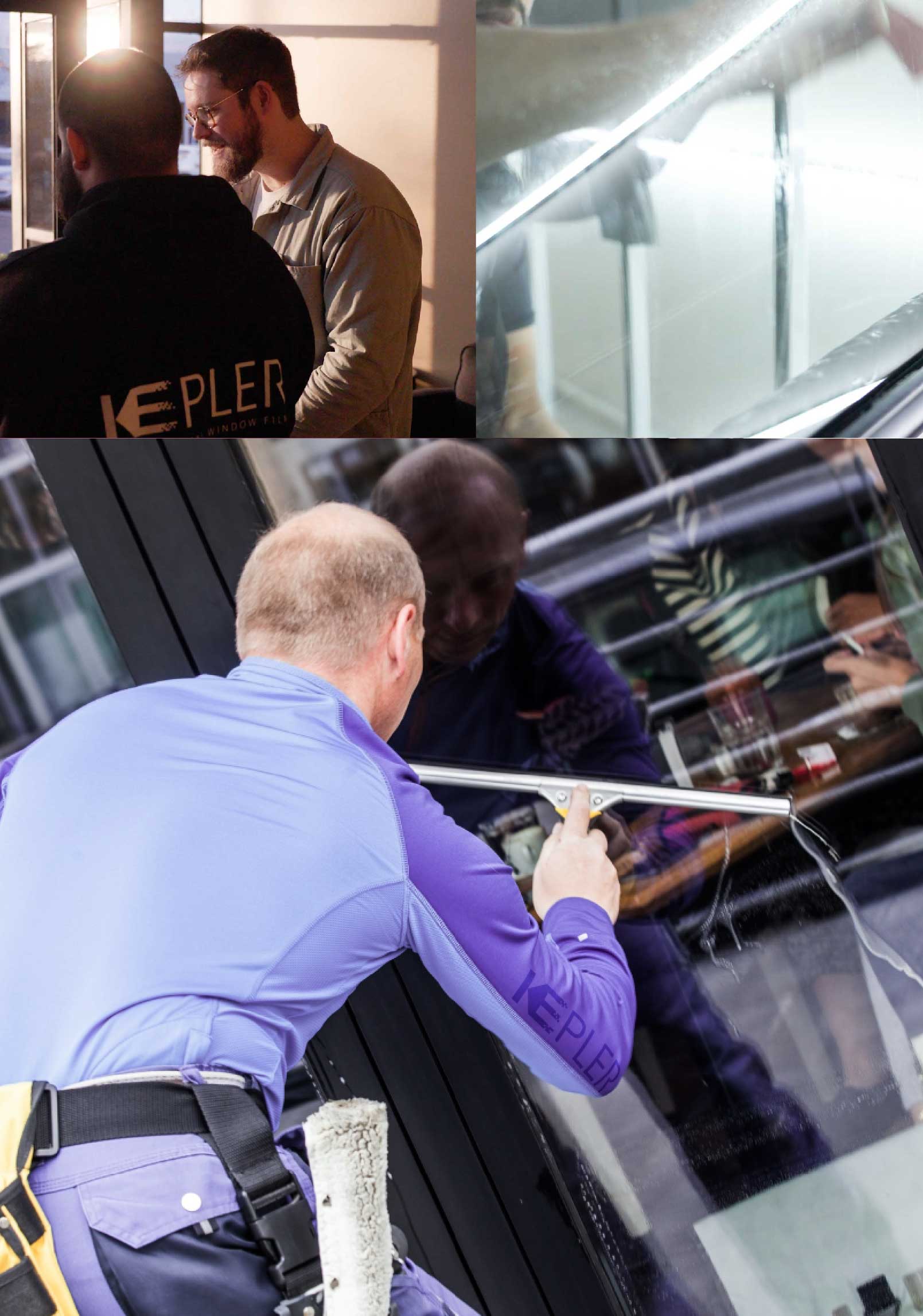 Kepler Skilled Applying Anti-Graffiti Window Film to a Azusa Shop Front