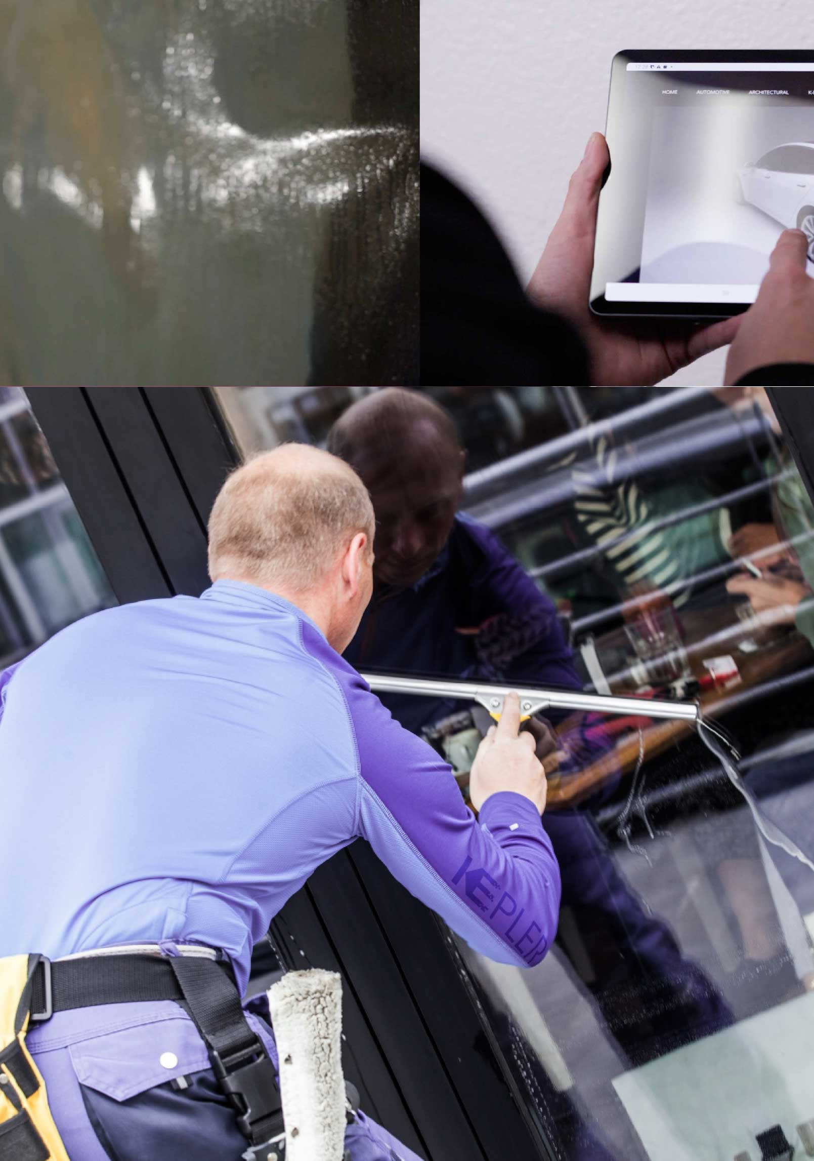 Kepler Skilled Applying Anti-Graffiti Window Film to a Acton Shop Front