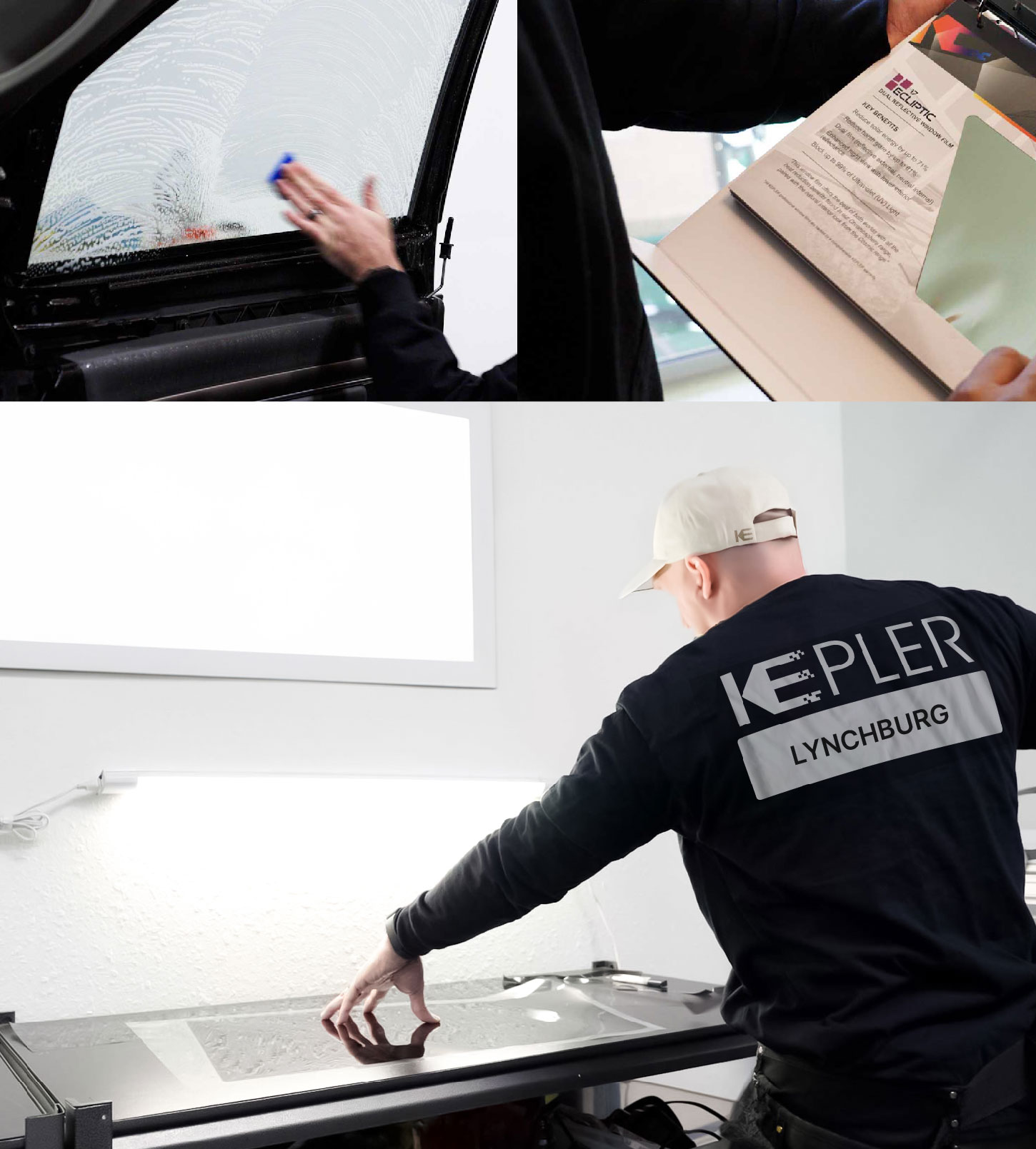 Window Tinting Specialist Cutting Film in Lynchburg, Virginia