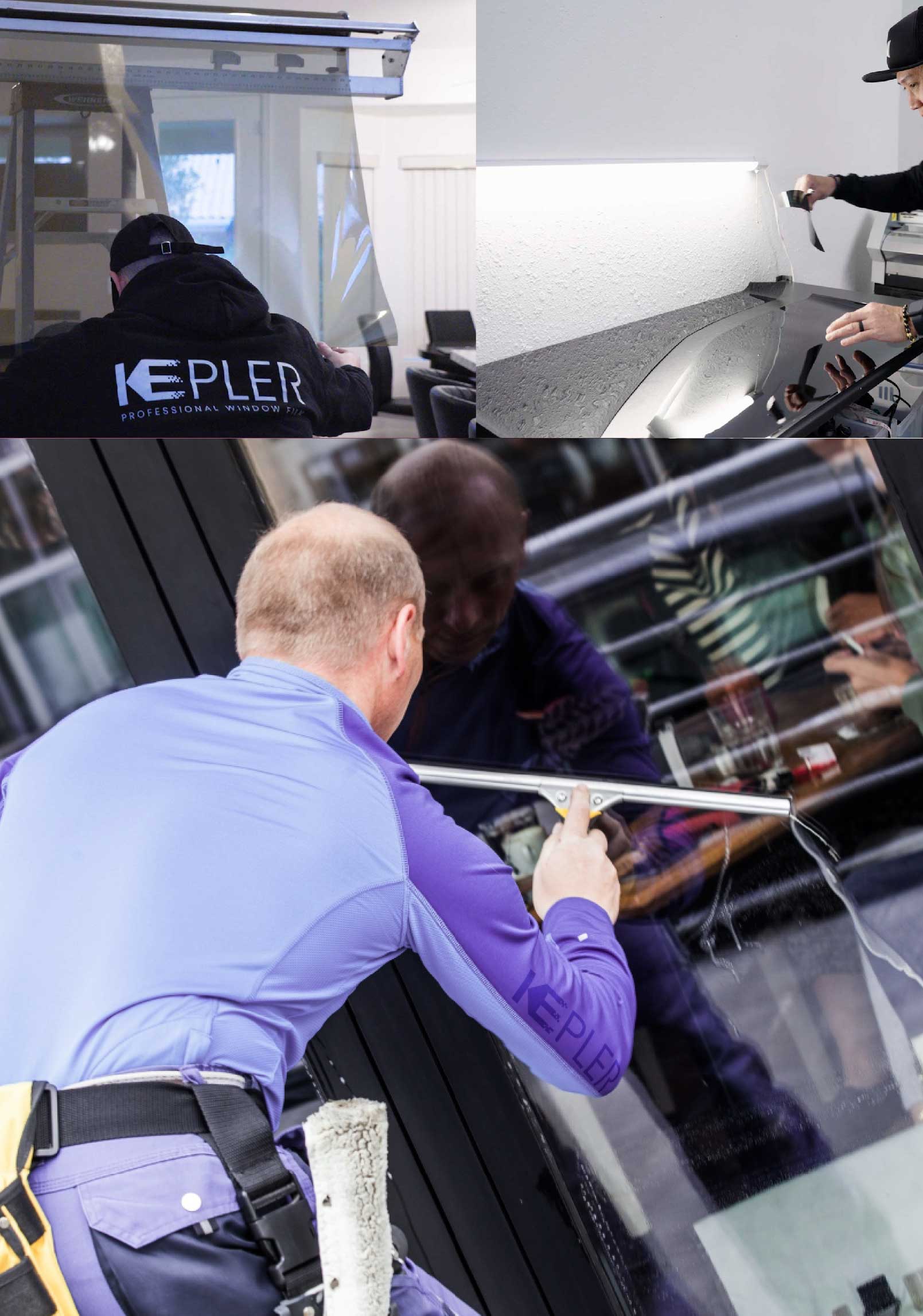 Kepler Professional Applying Anti-Graffiti Window Film to a Uvalde Shop Front