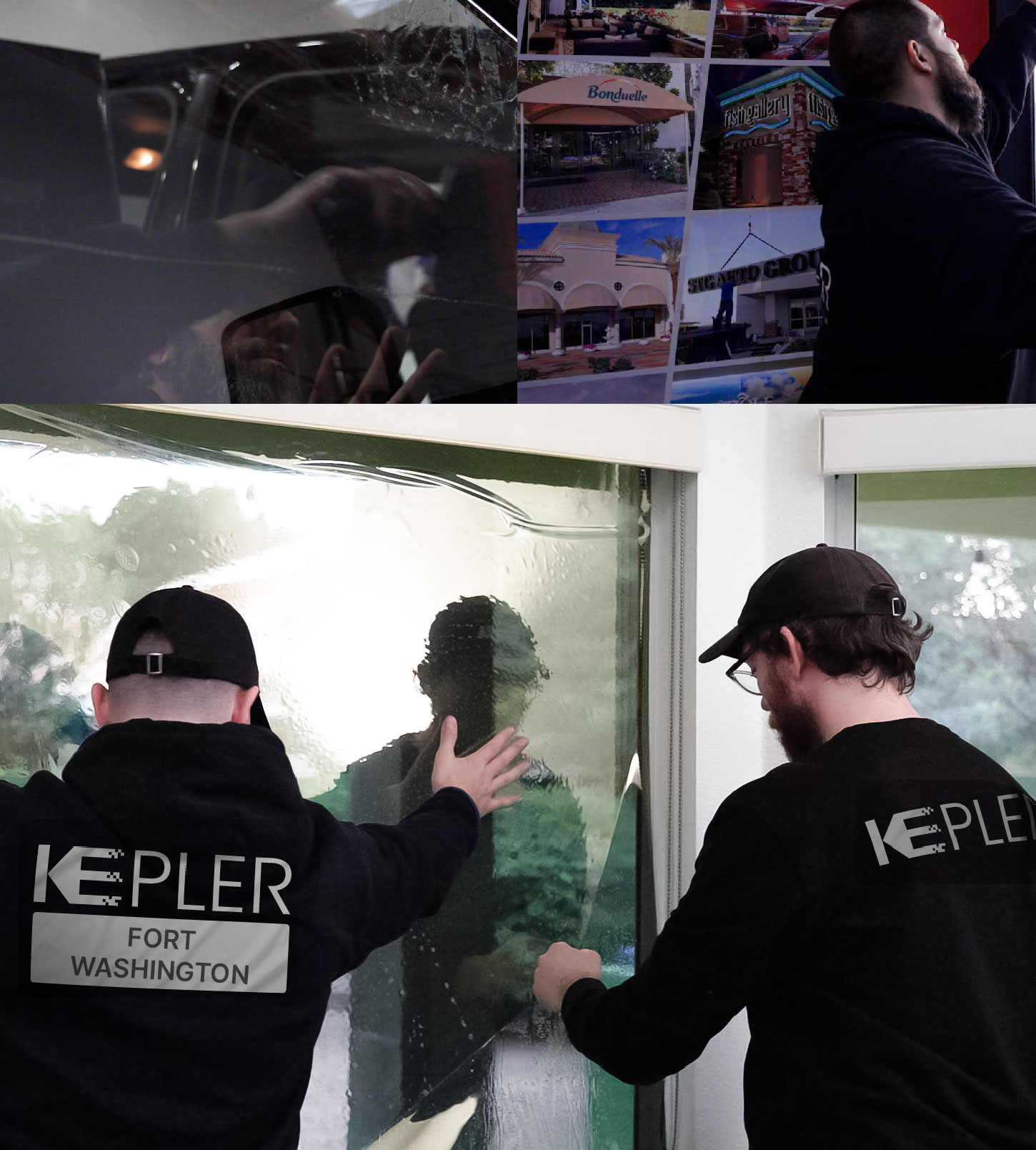 Expert Technician Applying High-tech Window Tint to Home in Fort Washington