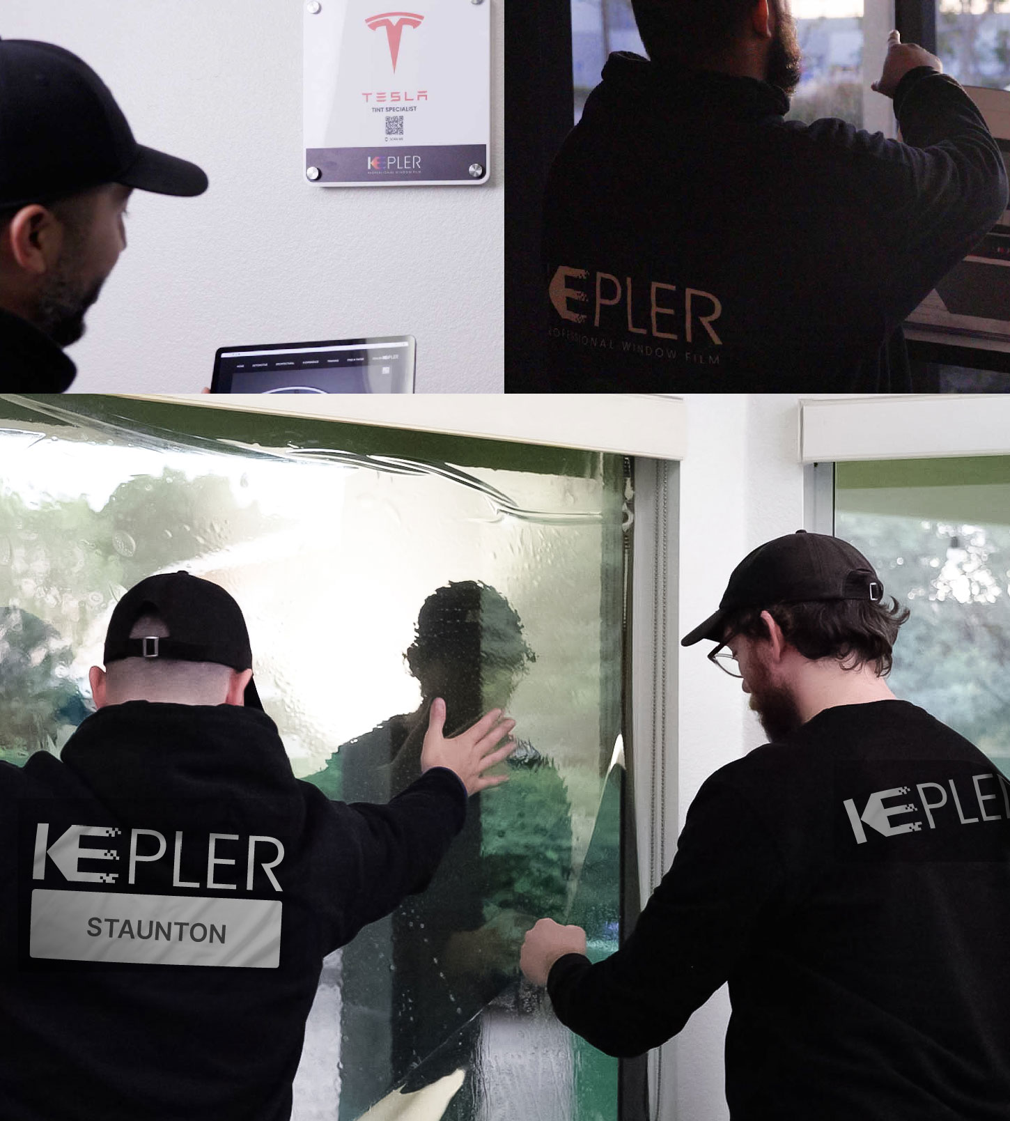 Kepler Technician Applying Advanced Window Tint to Home in Staunton