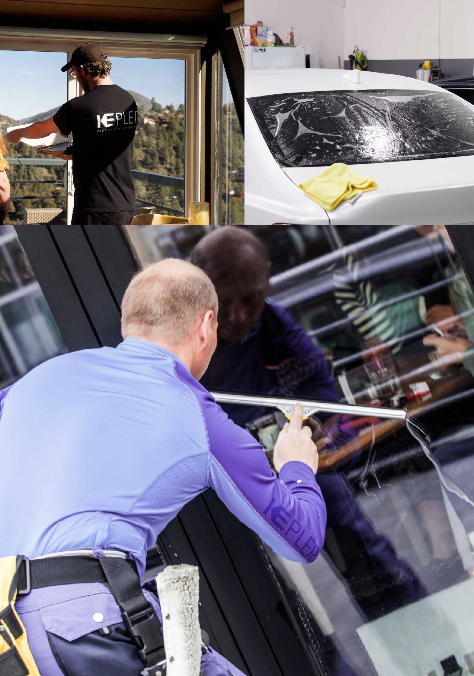 Kepler Expert Applying Anti-Graffiti Window Film to a Porter Ranch Shop Front