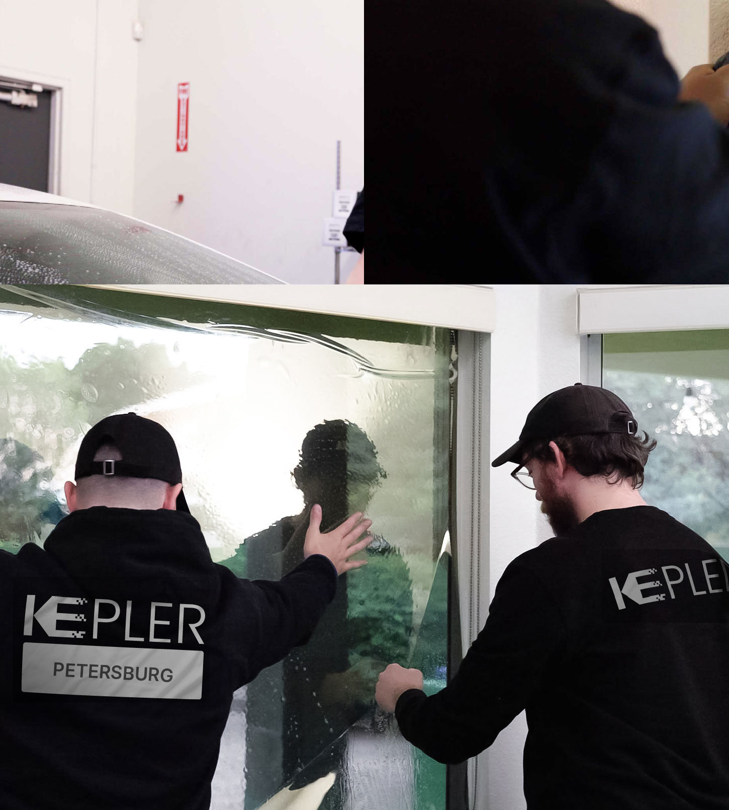 Kepler Technician Installing High-tech Window Tint to Home in Petersburg