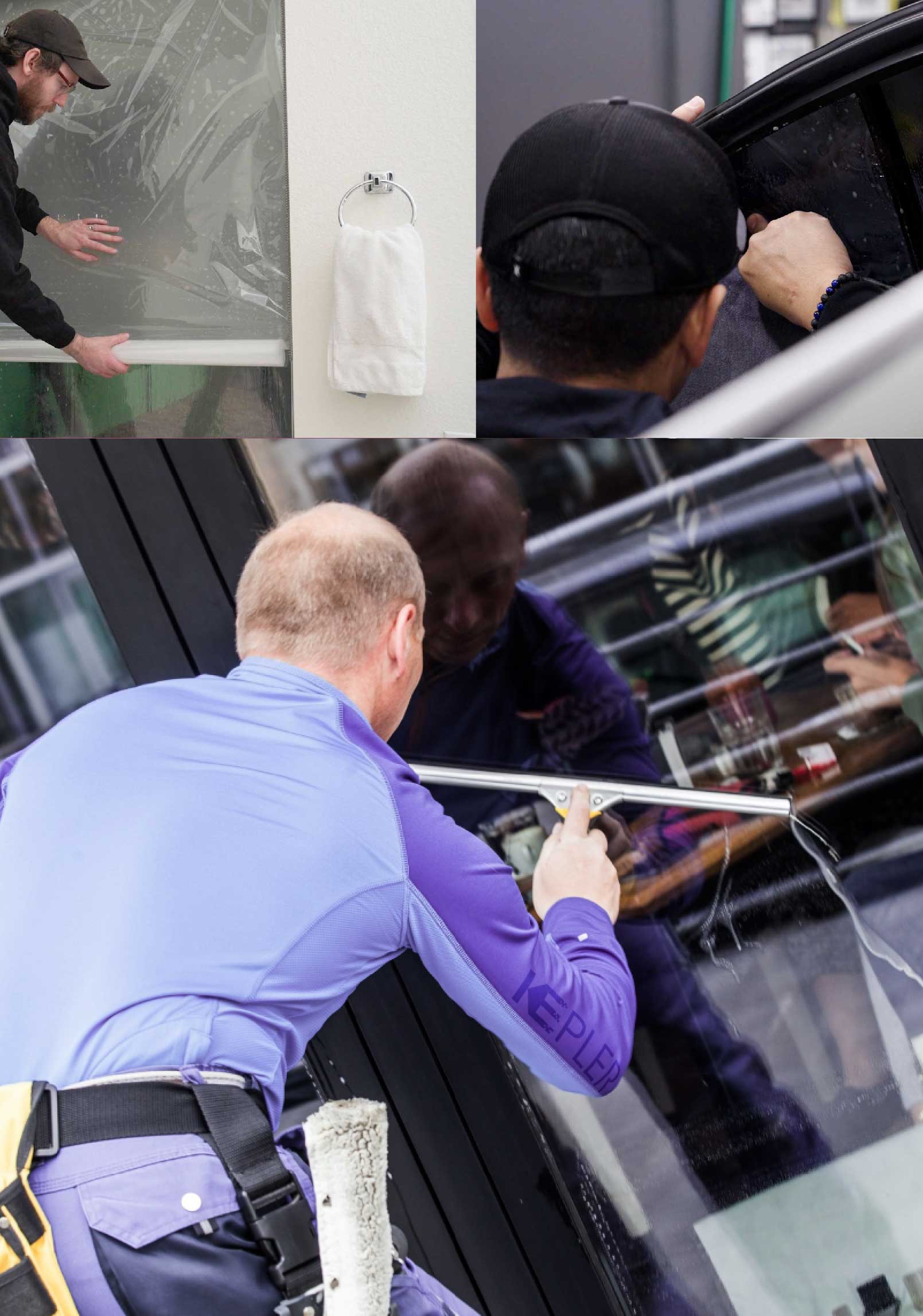 Kepler Expert Applying Anti-Graffiti Window Film to a Gallatin Shop Front