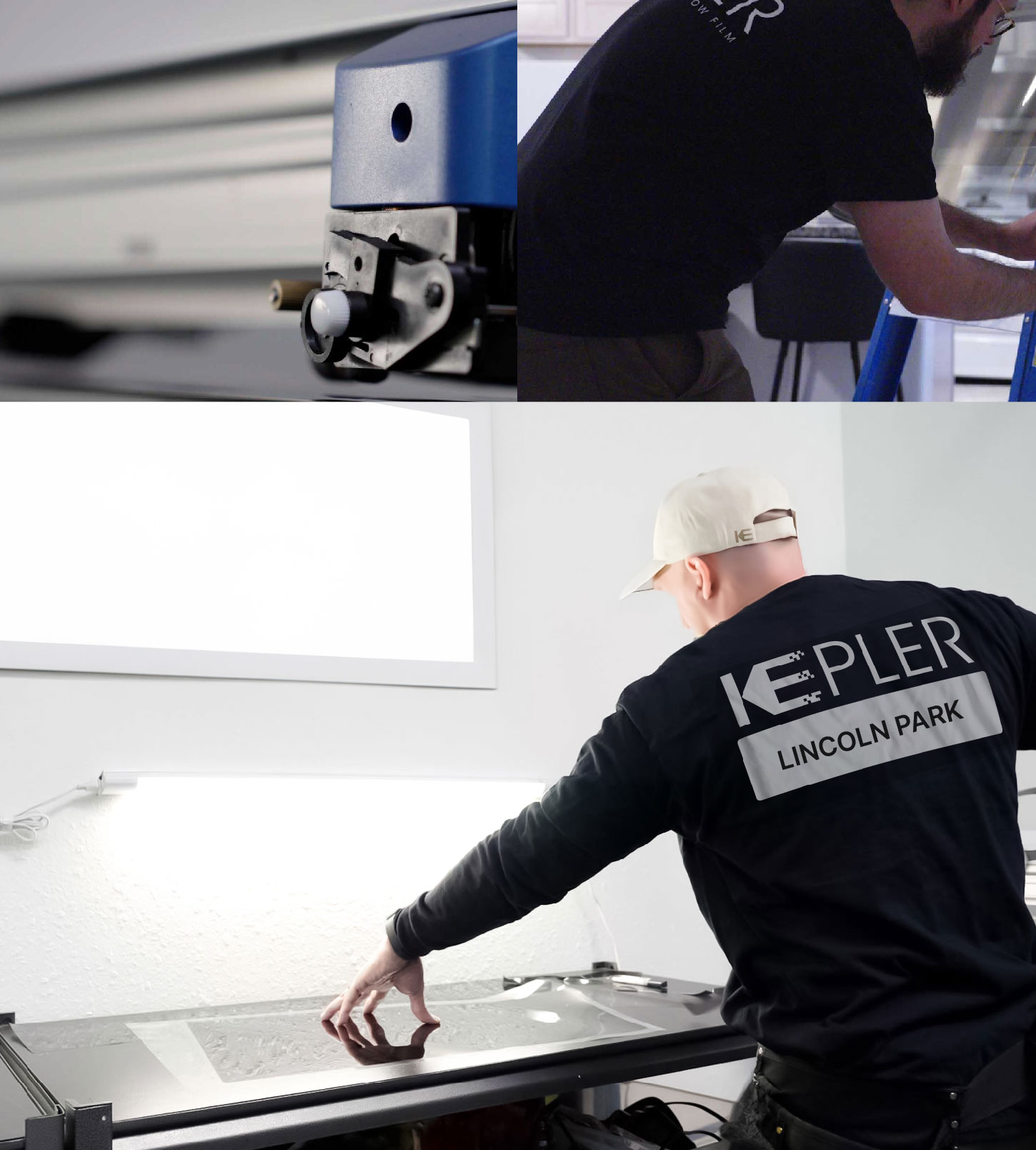 Window Tinting Specialist Cutting Film in Lincoln Park, Michigan