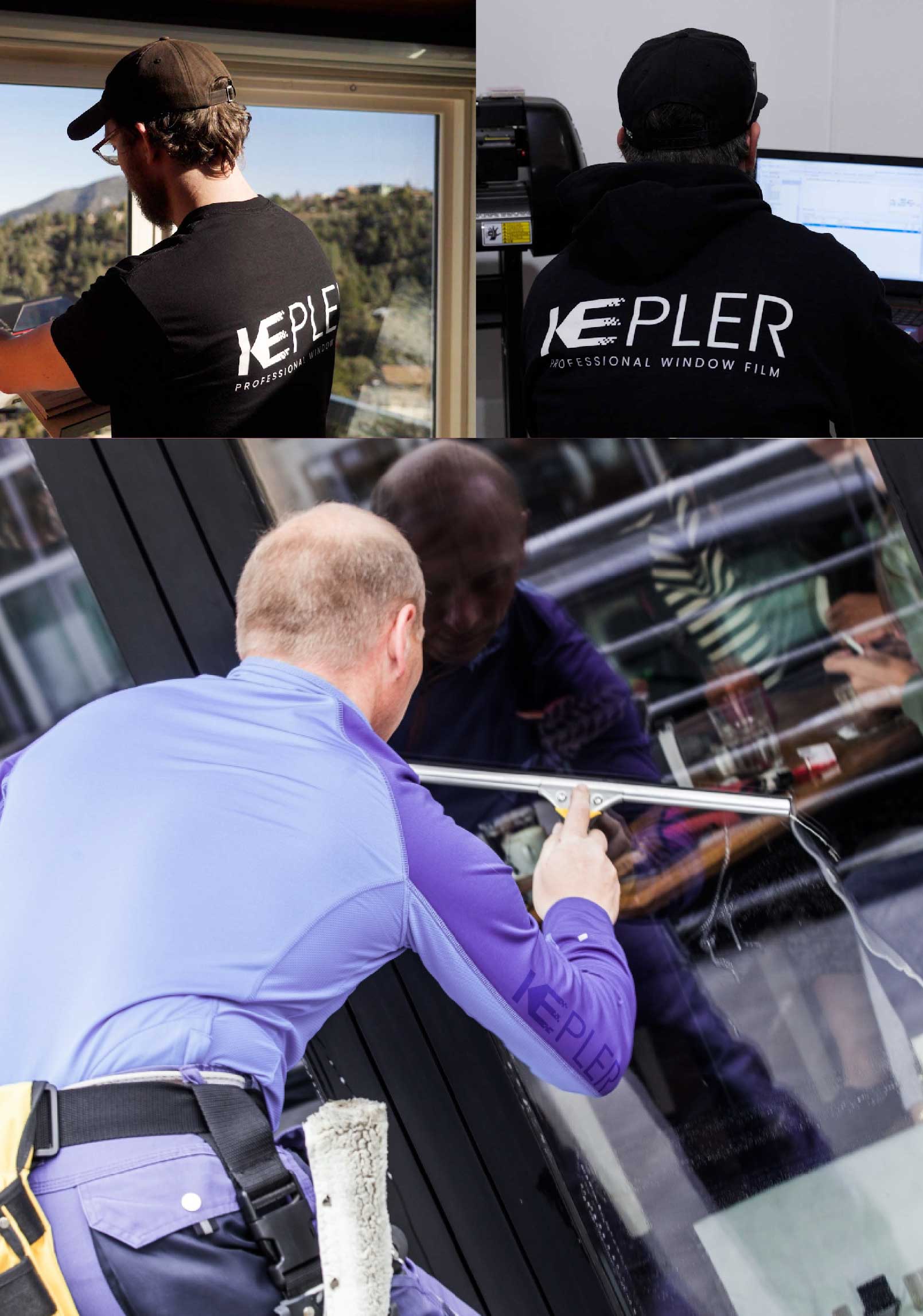 Kepler Skilled Applying Anti-Graffiti Window Film to a Winder Shop Front