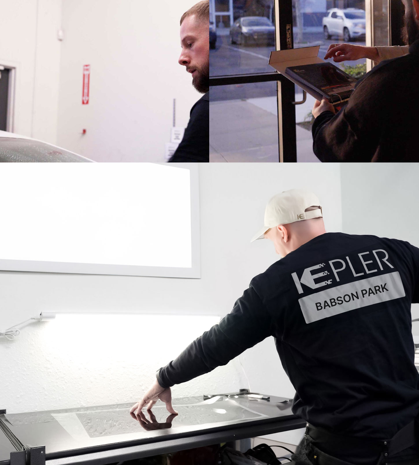 Window Tinting Specialist Cutting Film in Babson Park, Massachusetts