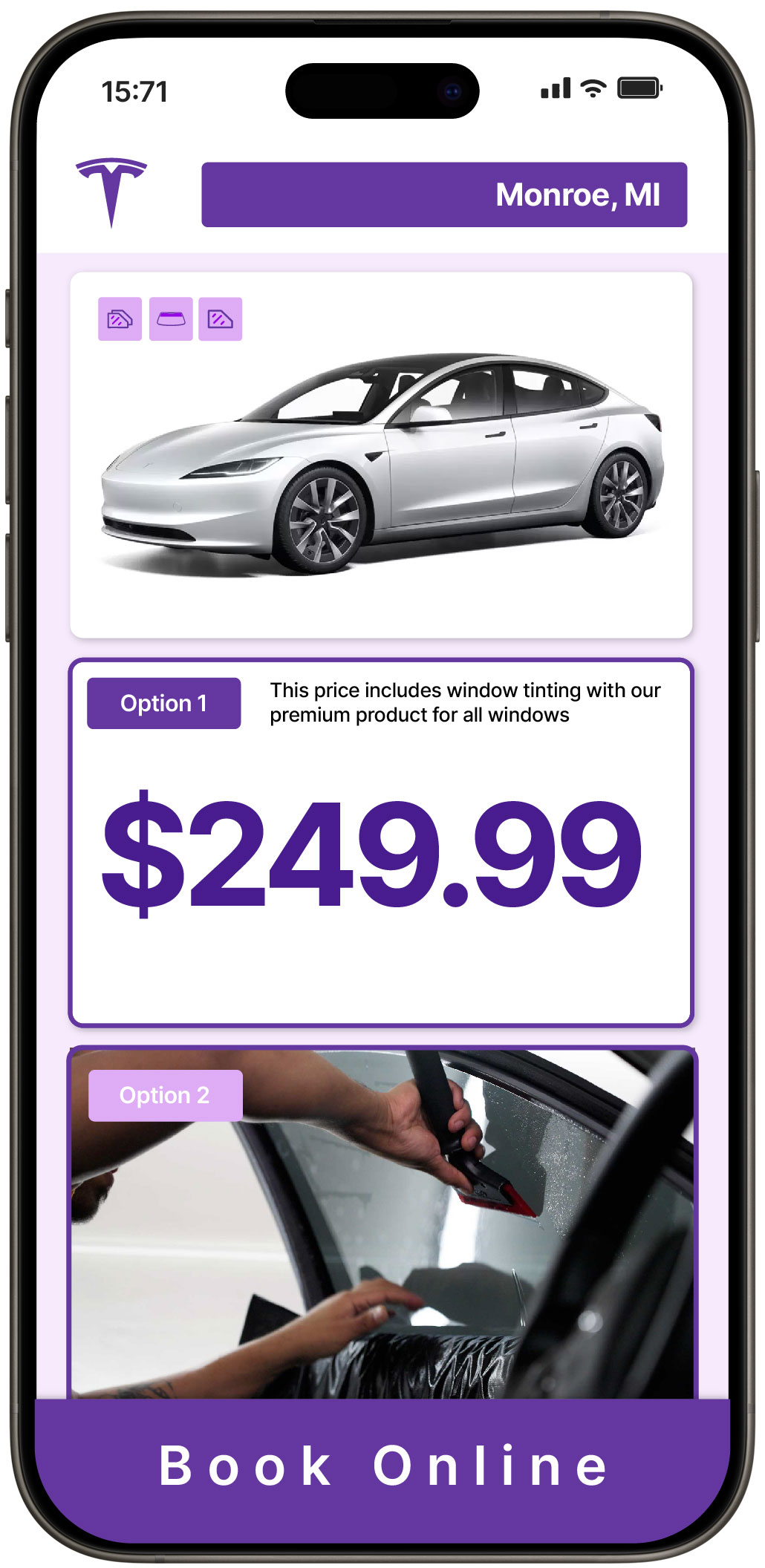View Affordable Tesla Window Tinting Prices in Monroe, Michigan