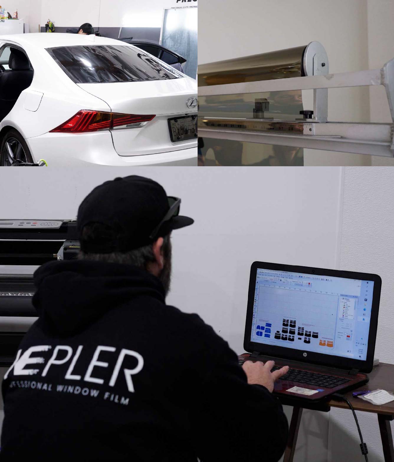 Ceramic Window Tinting Expert Cutting Film in Helena, Montana