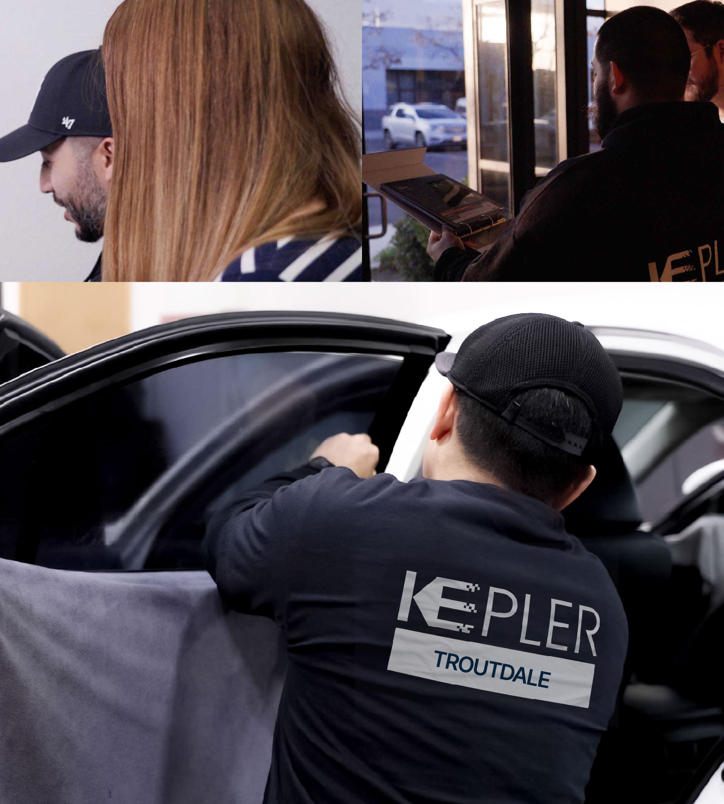 Automotive Window Tinting Expert Applying Film in Troutdale, Oregon