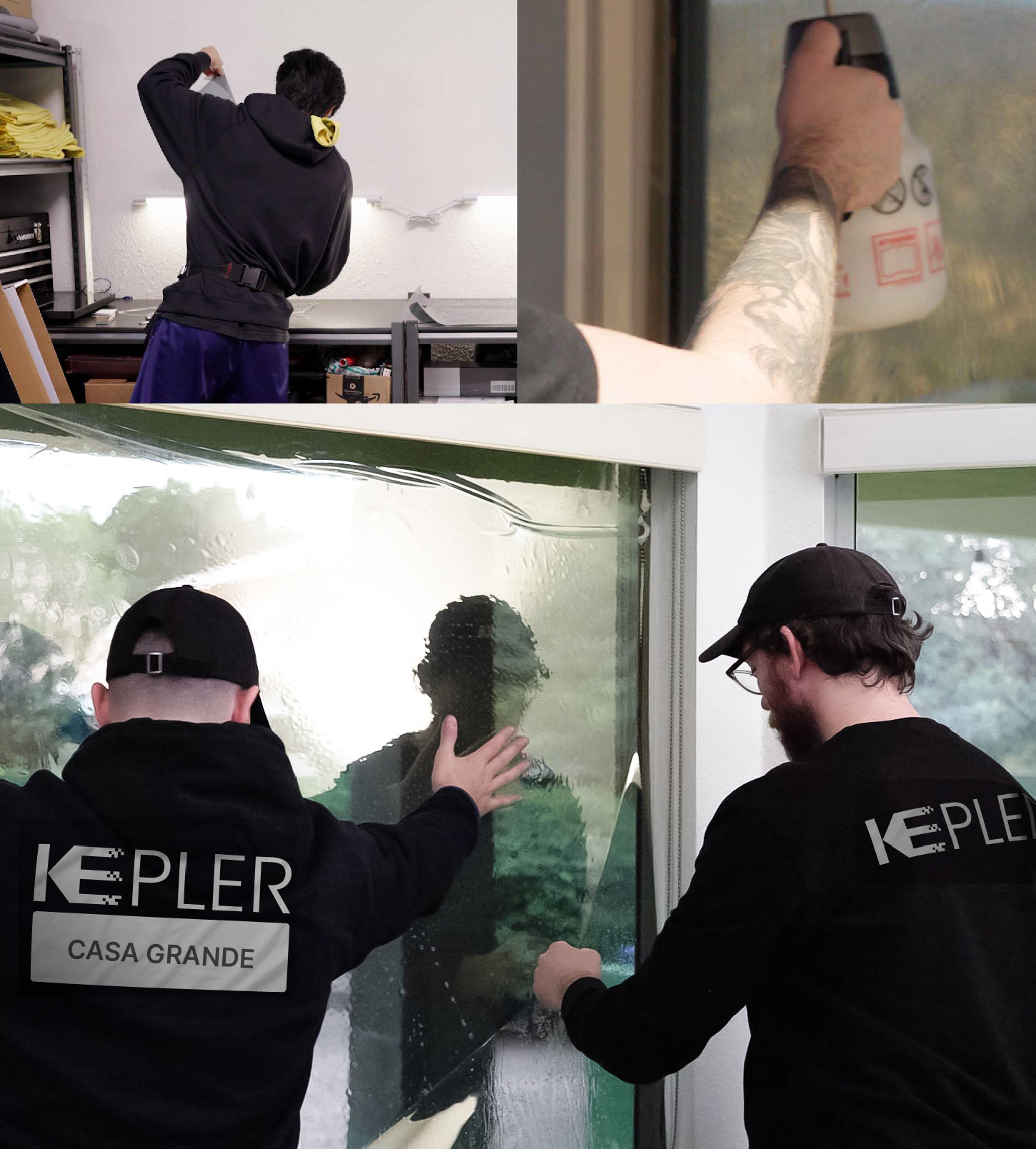 Kepler Technician Applying High-tech Window Tint to Home in Casa Grande