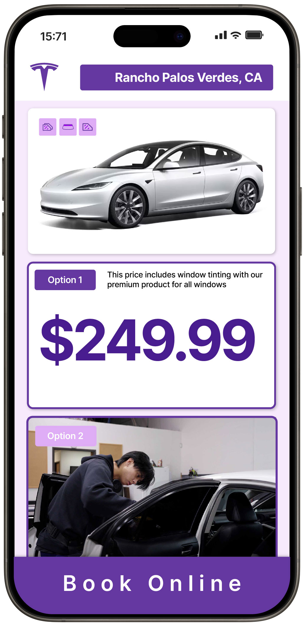 View Reasonable Tesla Window Tinting Rates in Rancho Palos Verdes, California