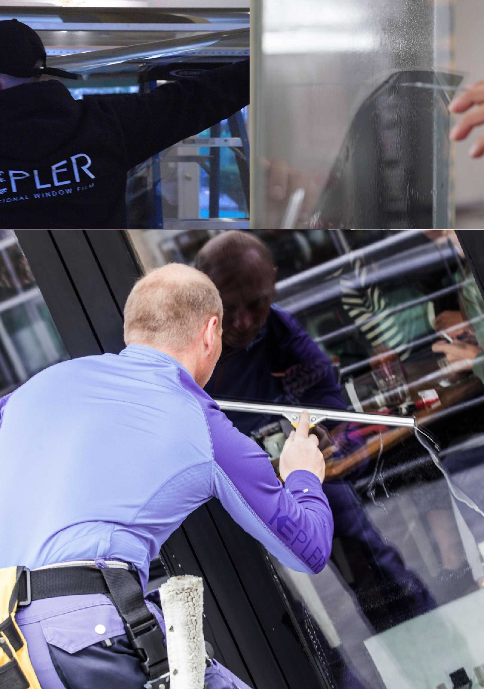 Kepler Skilled Applying Anti-Graffiti Window Film to a Independence Shop Front