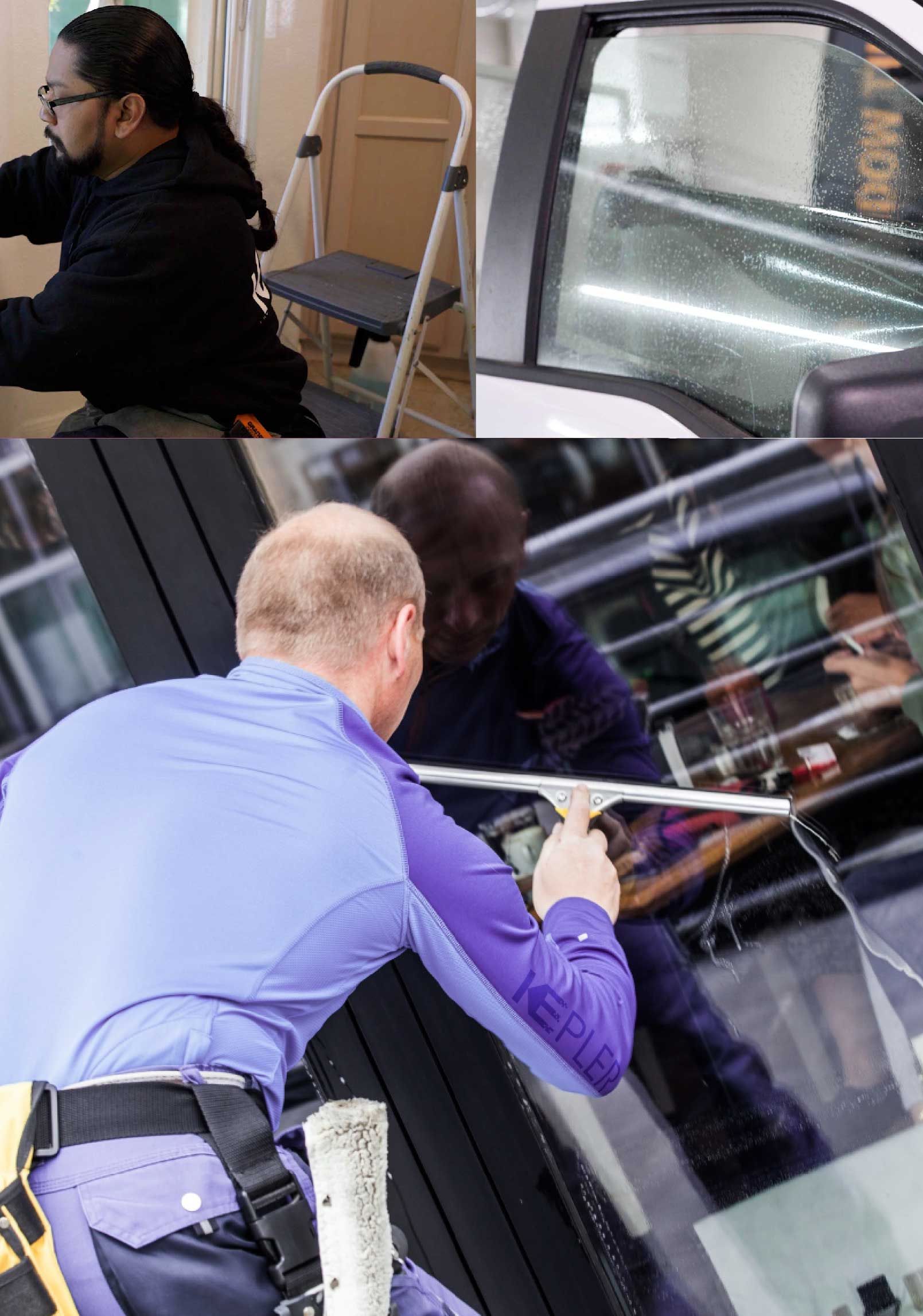 Kepler Expert Applying Anti-Graffiti Window Film to a Merritt Island Shop Front
