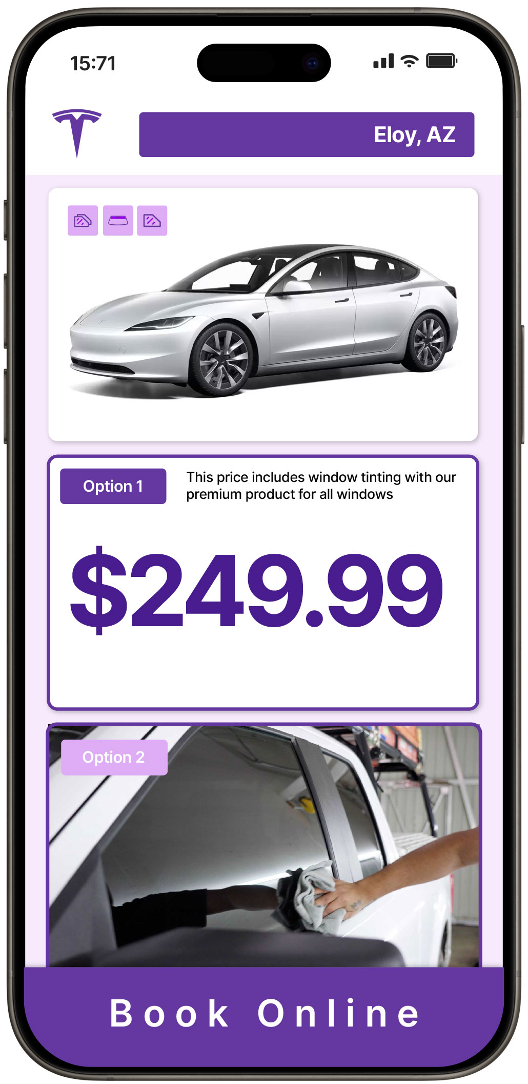 View Affordable Tesla Window Tinting Costs in Eloy, Arizona