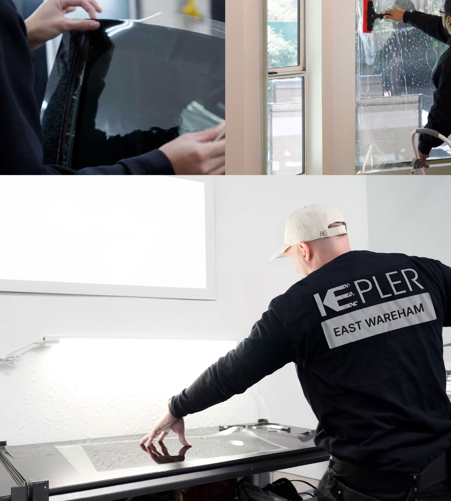 Window Tinting Specialist Cutting Film in East Wareham, Massachusetts