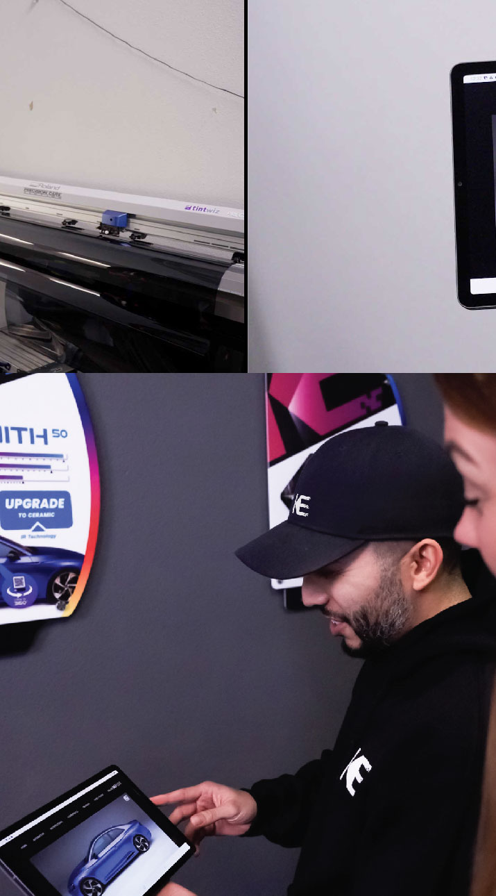 Kepler Dealer Showing Car Window Film Options to Customer in Northbrook, Illinois