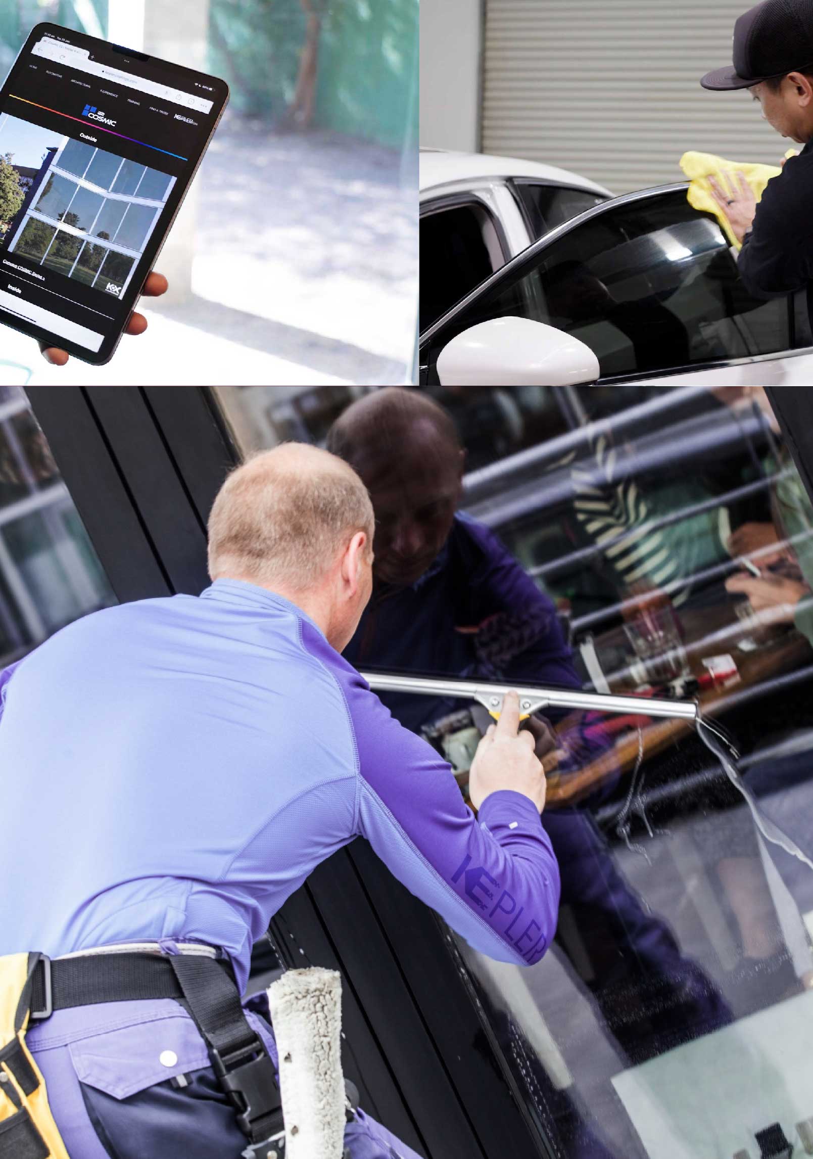Kepler Expert Applying Anti-Graffiti Window Film to a Leesburg Shop Front